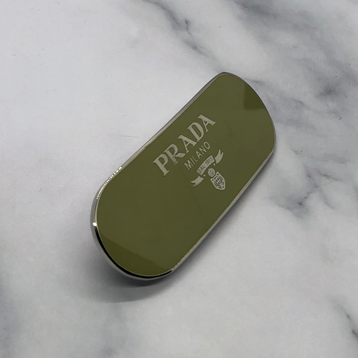PRADA Olive Green Hair Clip Barrette - Pre owned
