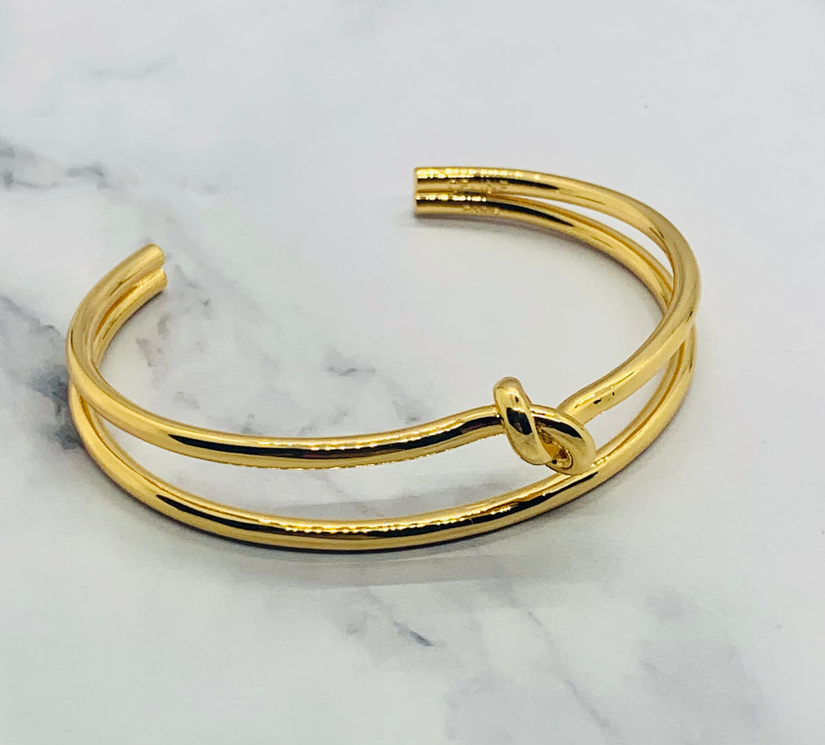 CELINE Gold Tone Knot Bracelet - Pre owned