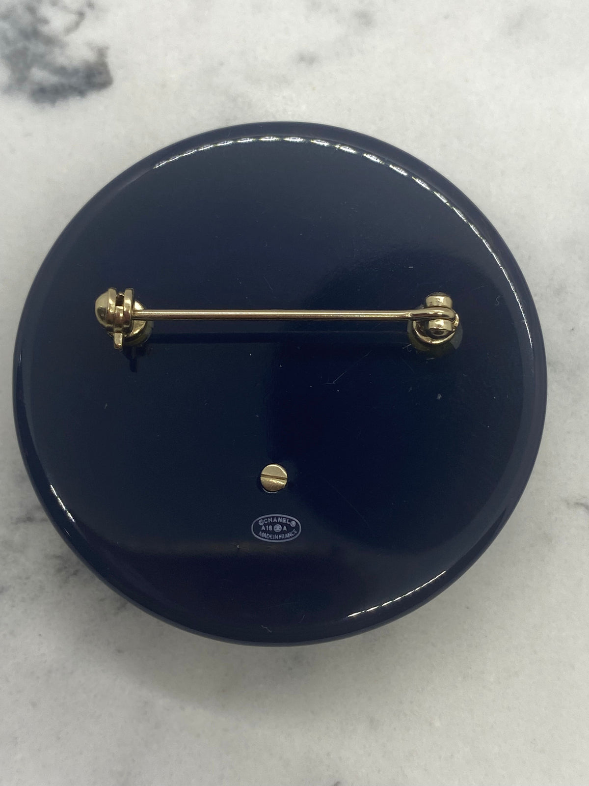 CHANEL CC Star Button Acrylic Pin - USED