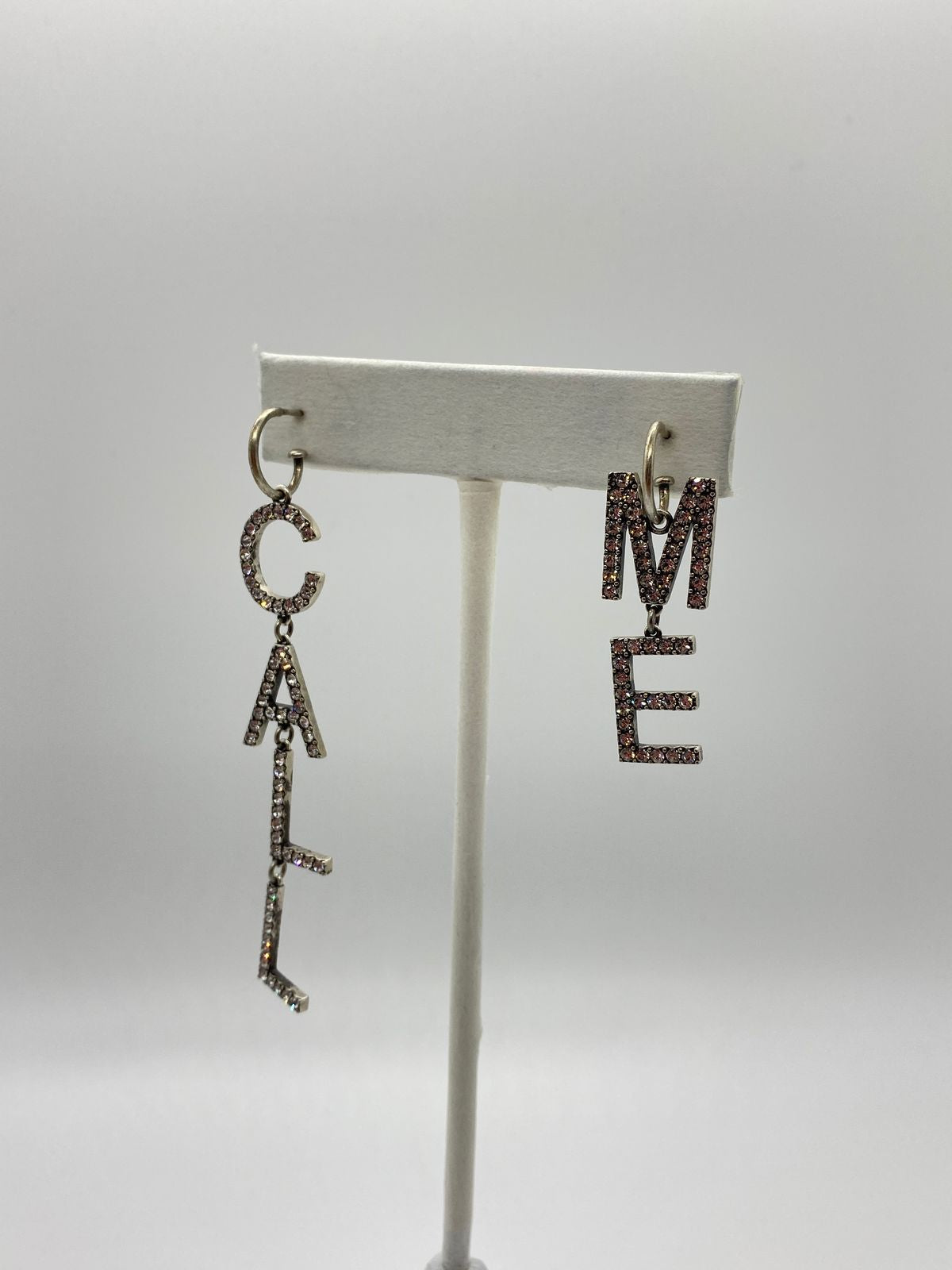 YSL YVES SAINT LAURENT Call Me Rhinestone Pendant Earrings - Pre owned