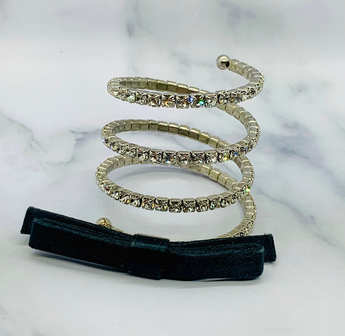 MIU MIU Rhinestone Spiral Bow Bracelet - Pre owned