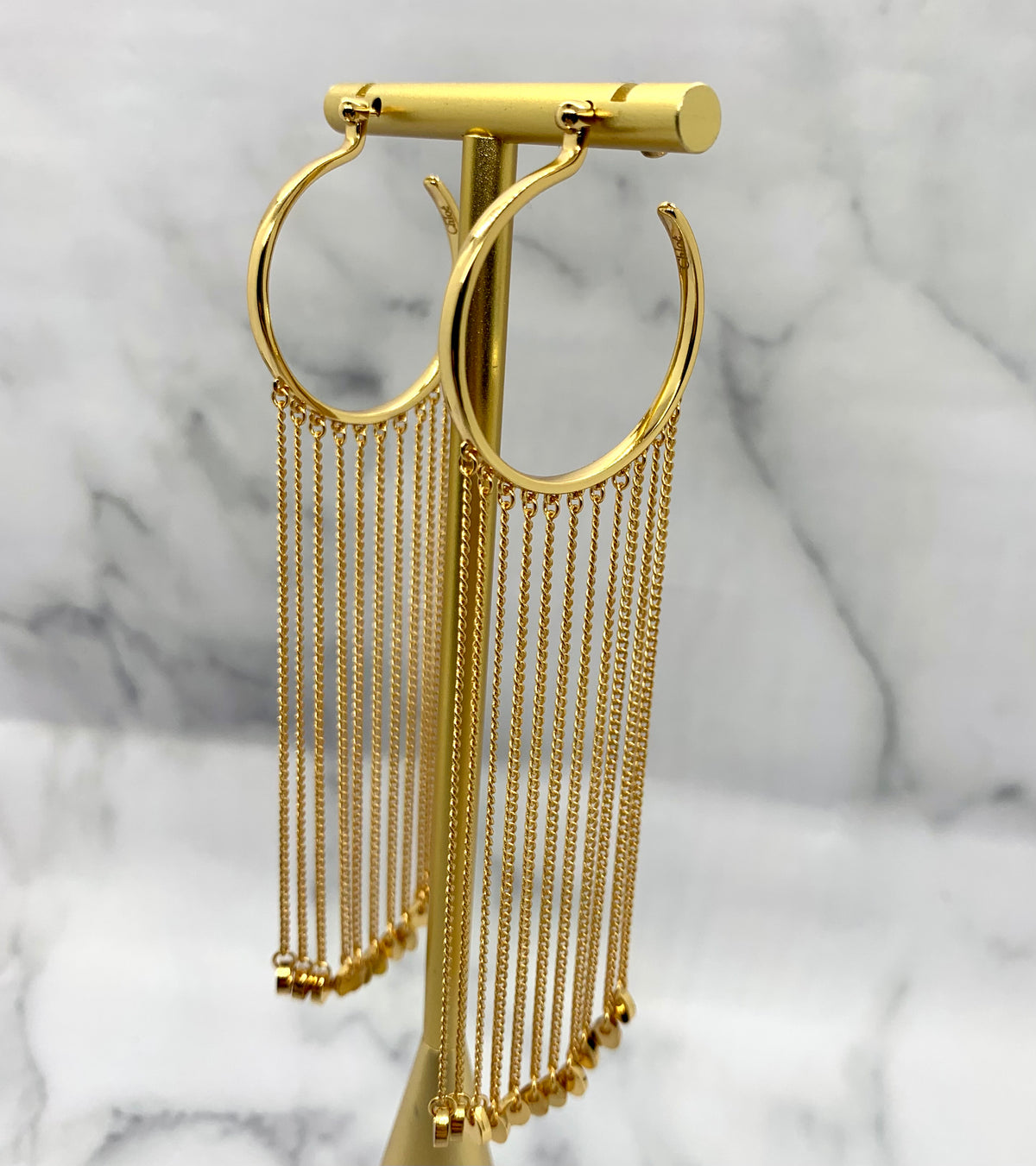 CHLOE Statement Fringe Hoop Earrings - Pre owned