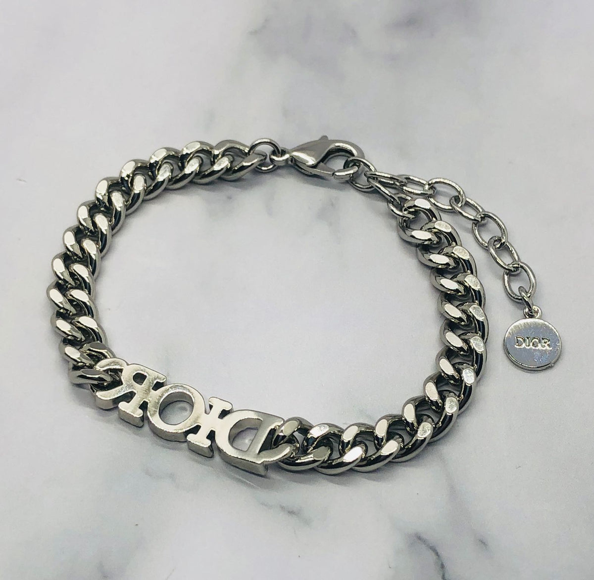 CHRISTIAN DIOR Silver Tone Rhinestone Bracelet - Pre owned