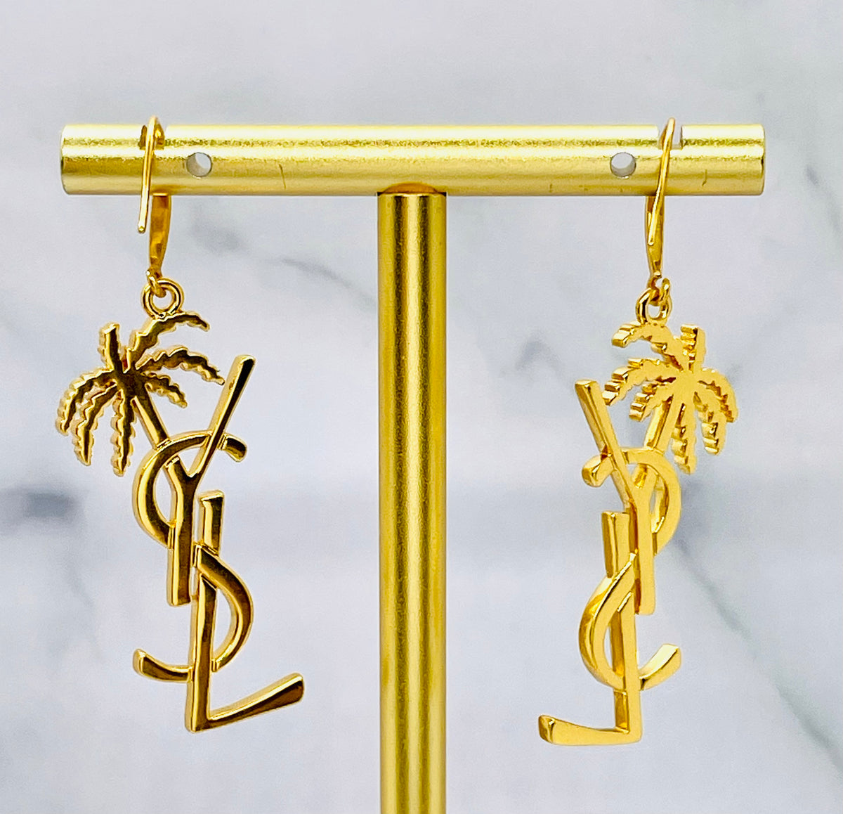 YSL YVES SAINT LAURENT Palm Tree Earrings - Pre owned