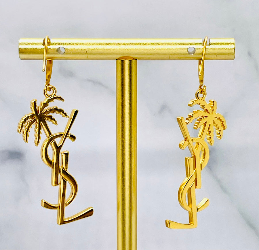 YSL YVES SAINT LAURENT Palm Tree Earrings - Pre owned