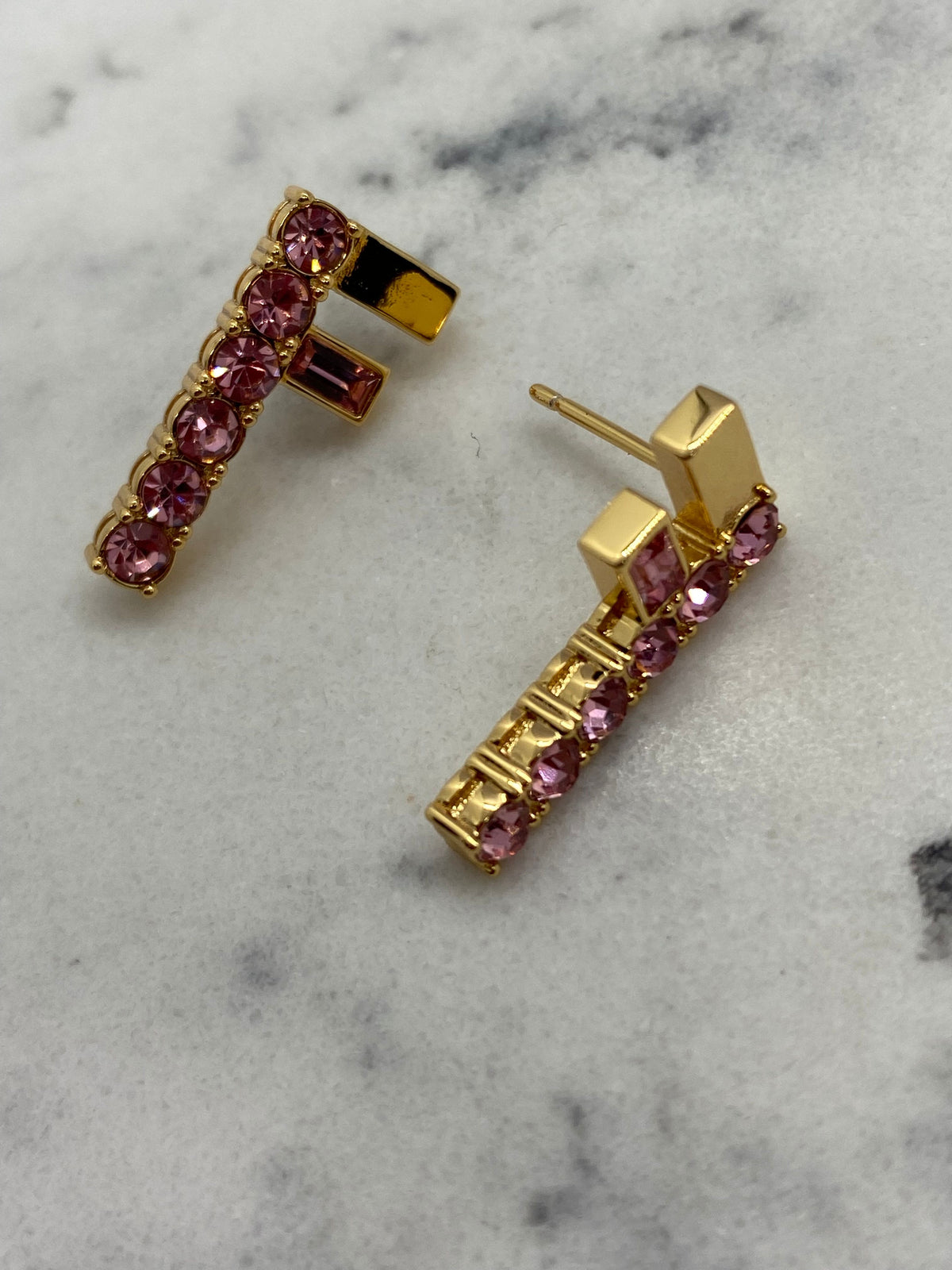 FENDI F Pink Rhinestone Earrings - Pre owned