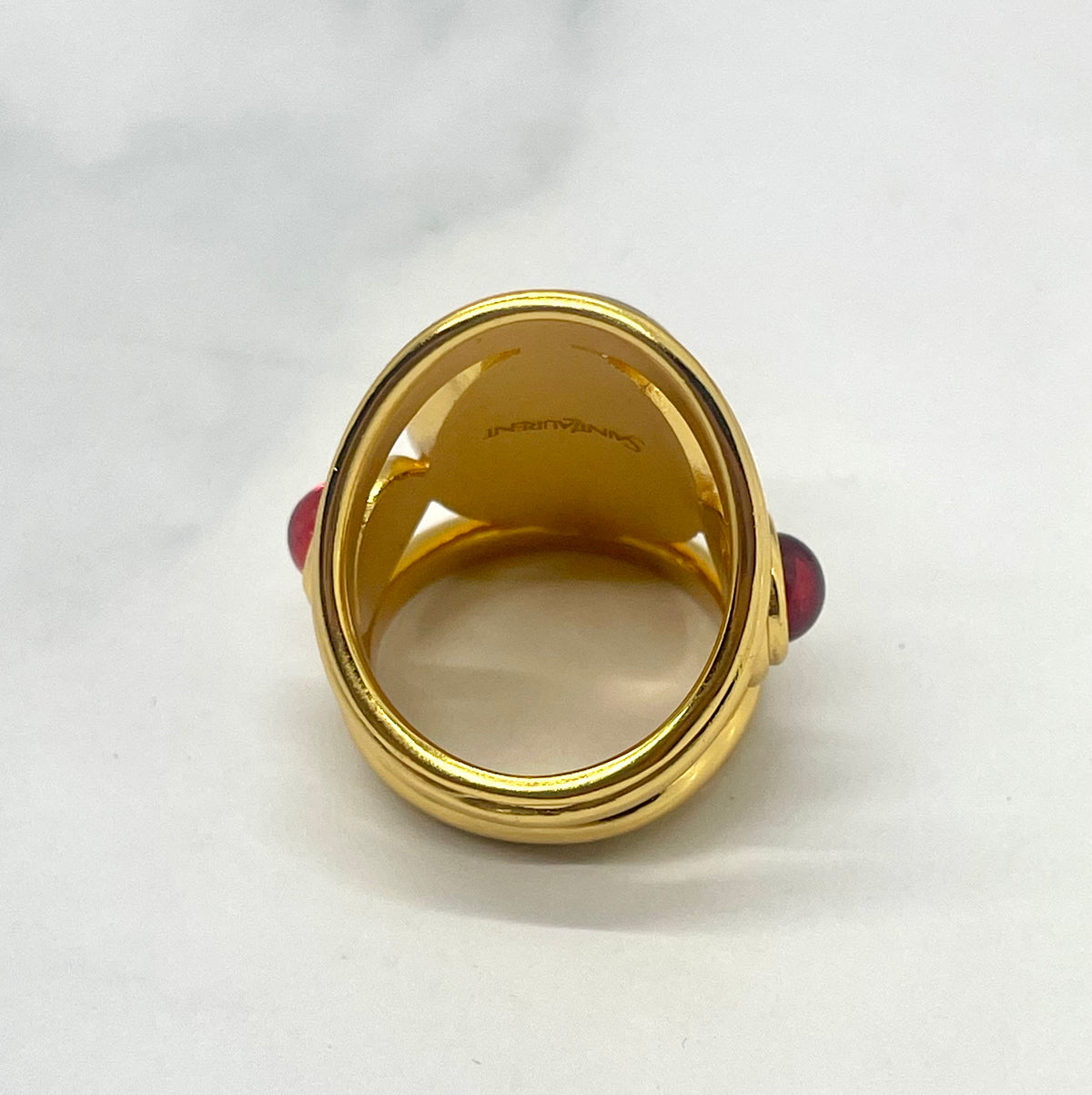 YSL YVES SAINT LAURENT Ruby Statement Ring Size 7 - Pre owned