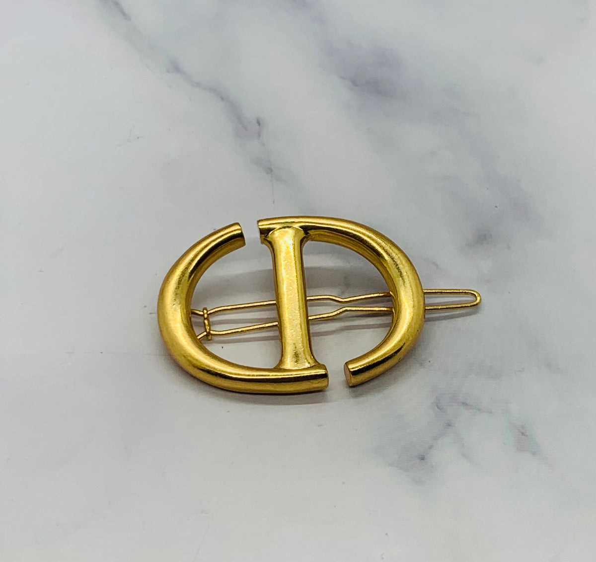 CHRISTIAN DIOR CD Gold Tone Hair Clip - Pre owned