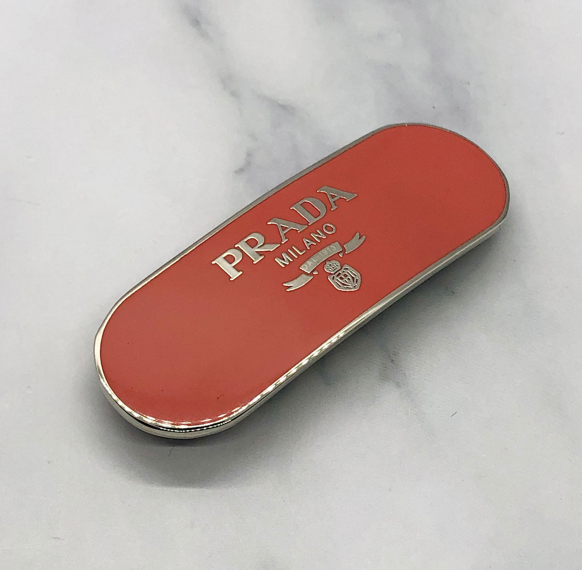 PRADA Dusty Rose Metal Barrette Hair Clip - Pre owned
