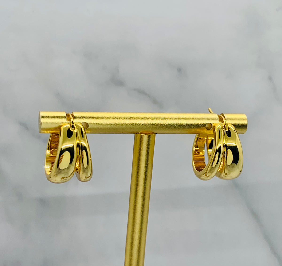 CELINE Gold Tone Hoop Earrings - Pre owned