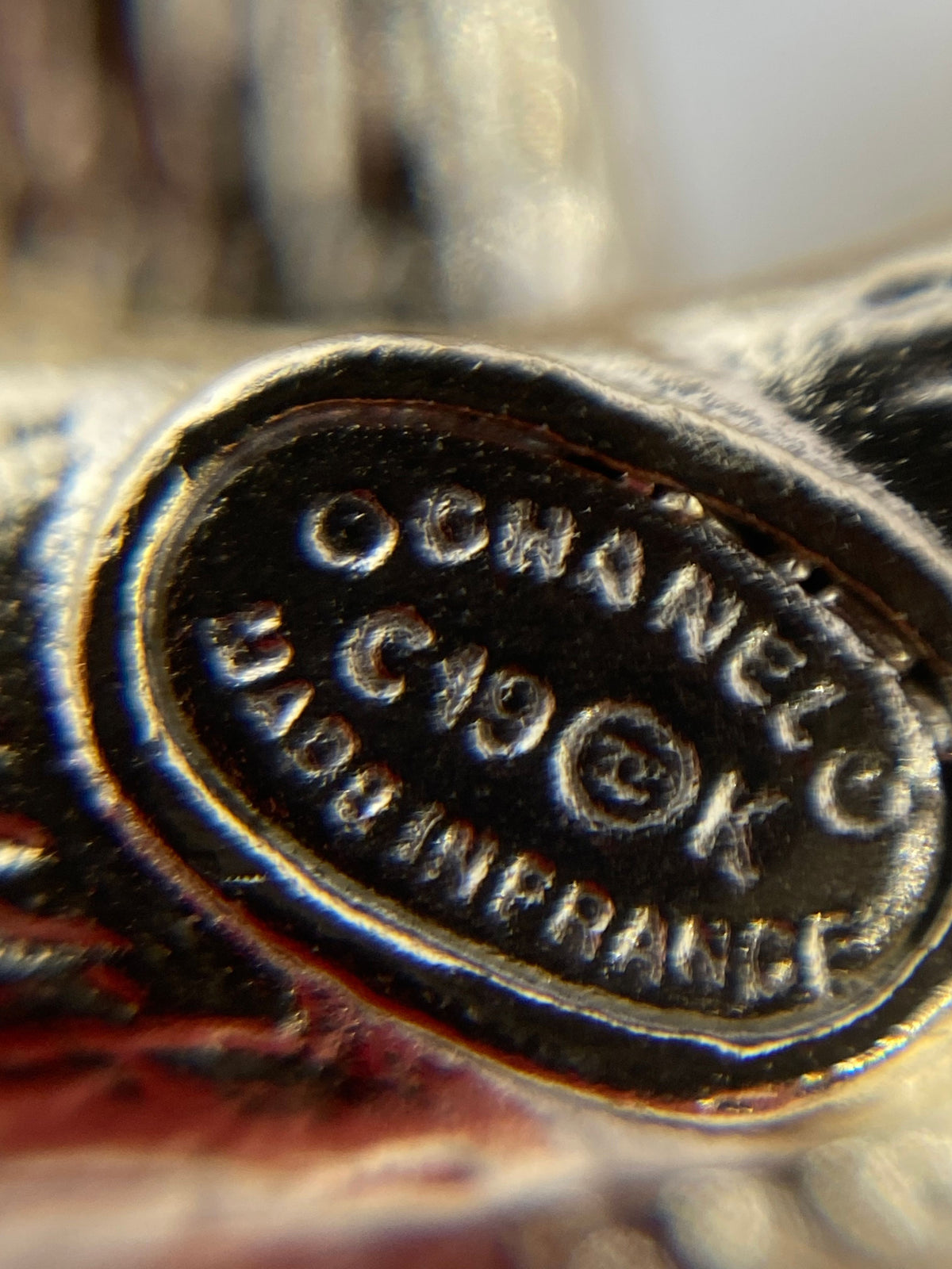 CHANEL CC Gold Tone Branch Brooch Pin - USED
