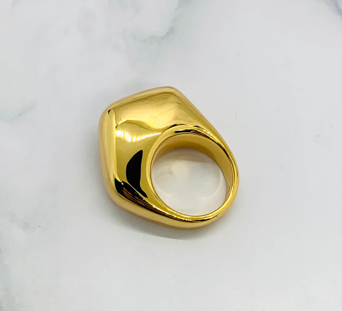 BOTTEGA VENETA Gold Tone Fin Ring Sz 7 M - Pre owned
