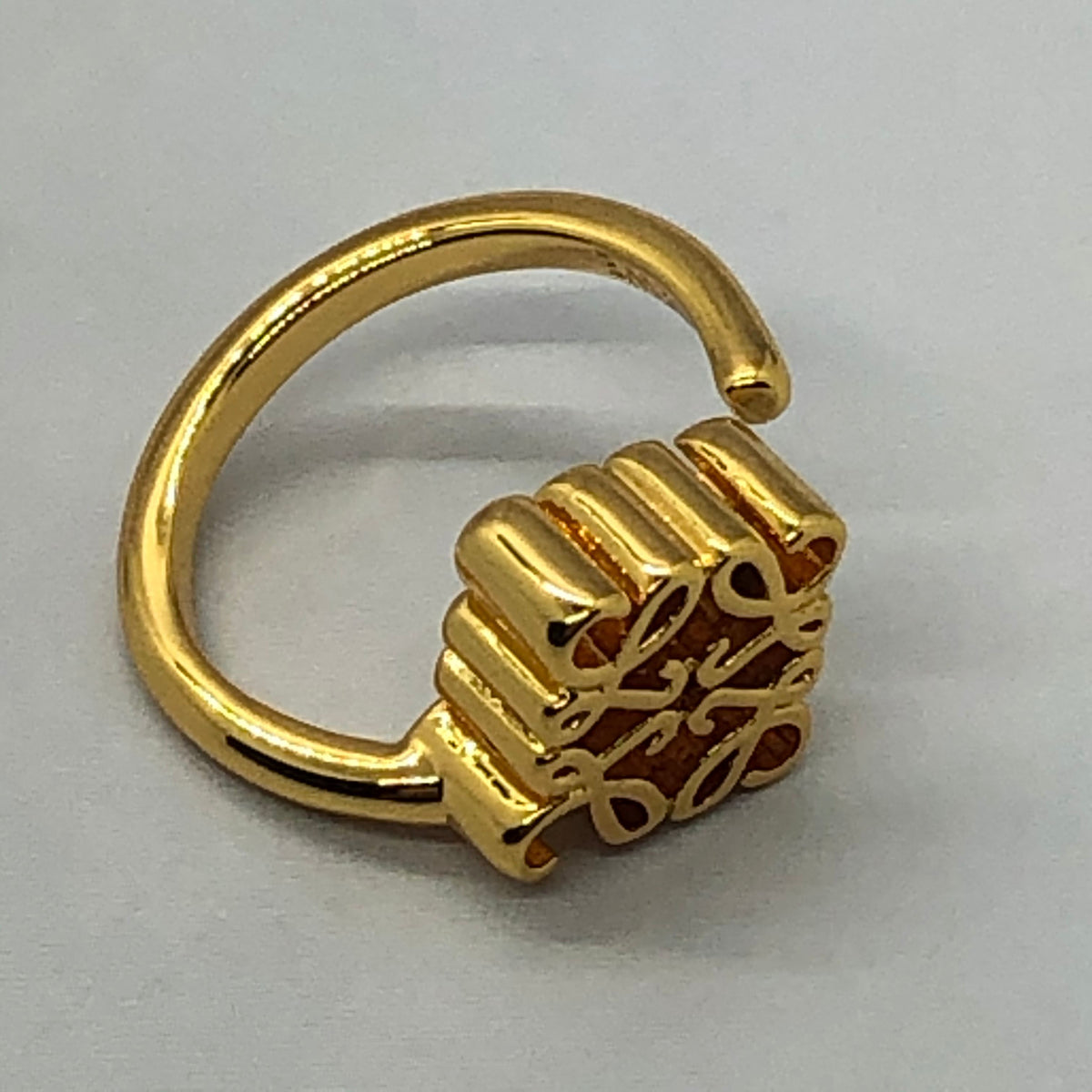 LOEWE Monogram Gold Tone Adjustable Ring - Pre owned