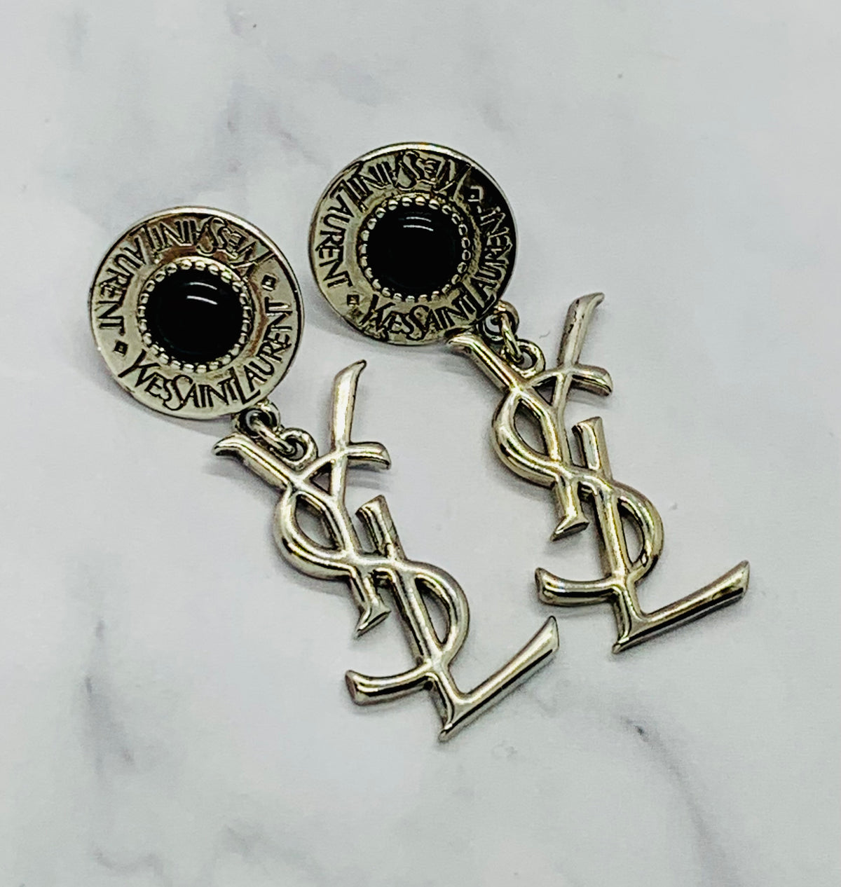 YSL YVES SAINT LAURENT Monogram Vintage Earrings - Pre owned