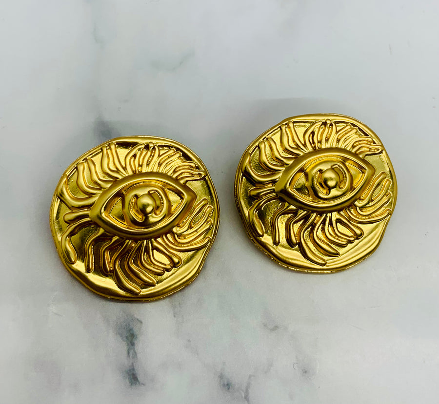 SCHIAPARELLI Eye Lash Statement Earrings - Pre owned