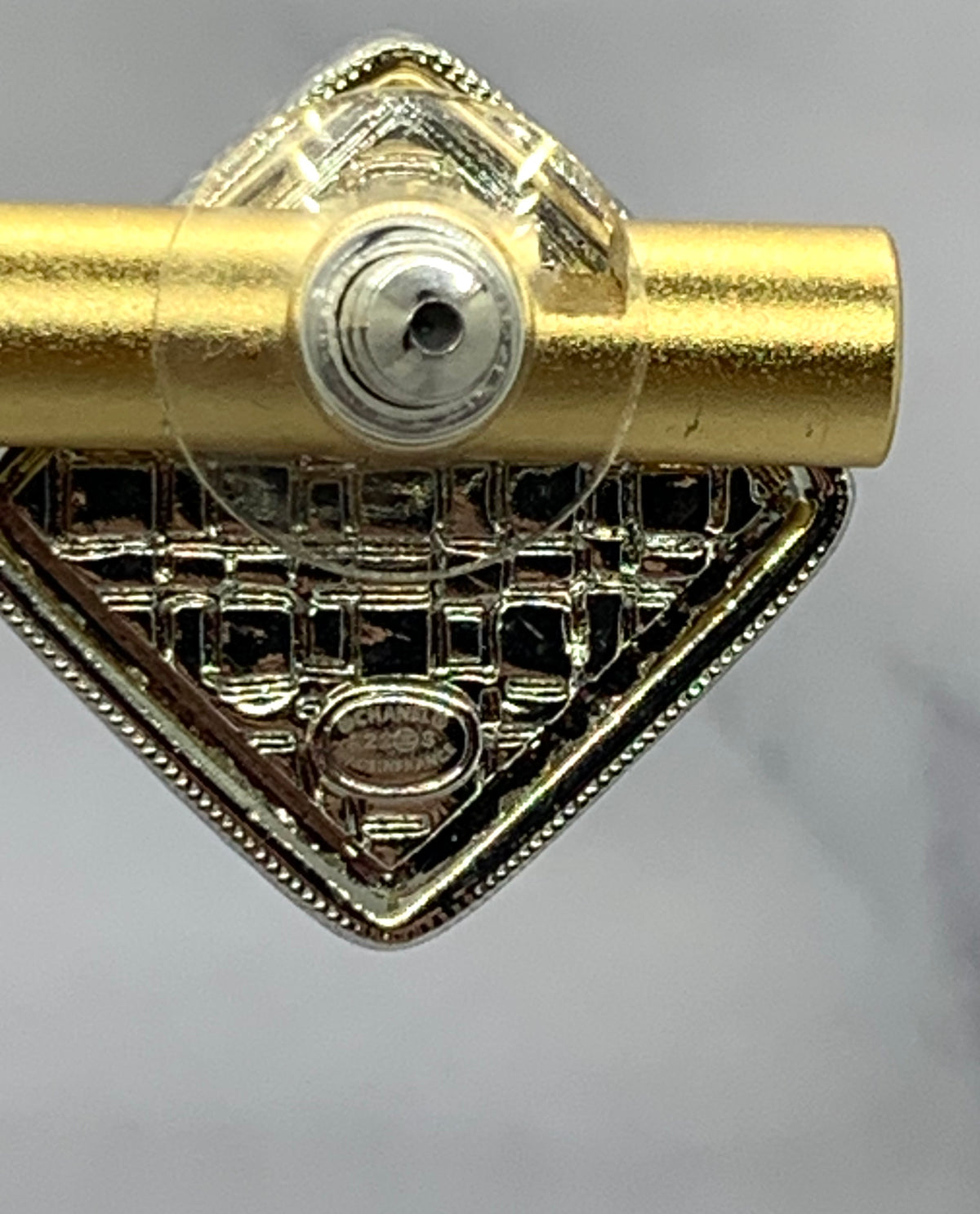 CHANEL CC Square Rhinestone Earrings - Pre owned