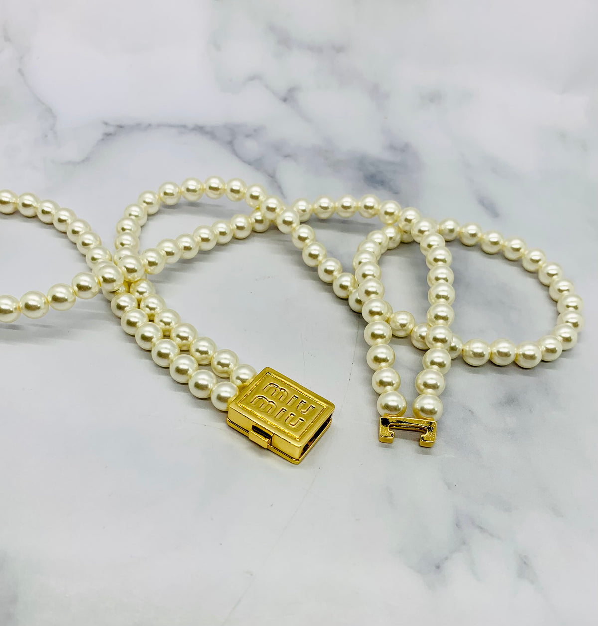 MIU MIU Pearl Double Strand Necklace - Pre owned