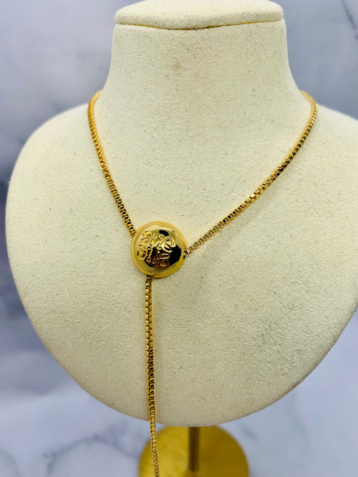 LOEWE Gold Tone Lariat Necklace - Pre owned