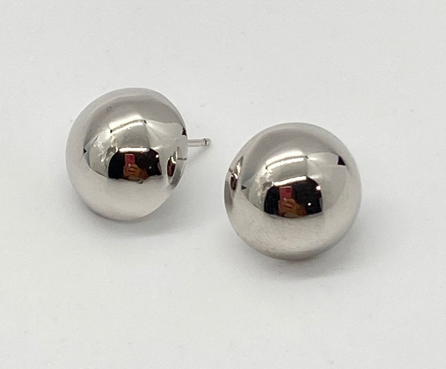 CELINE Silver Tone Dot Earrings - Pre owned