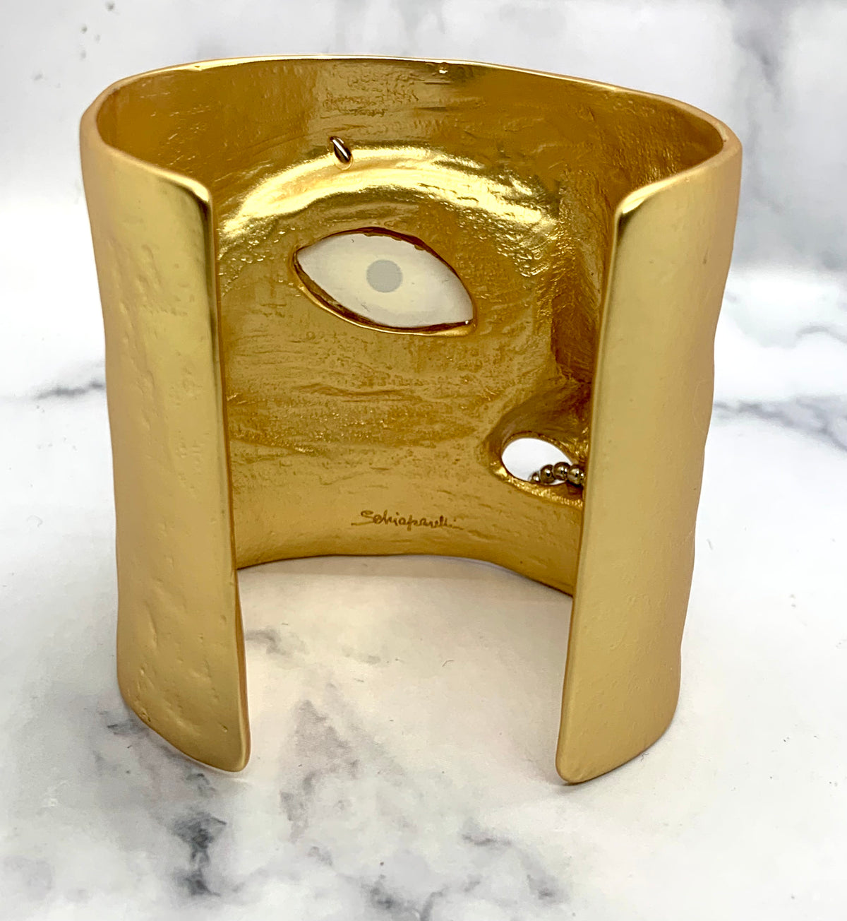 SCHIAPARELLI Crying Face Statement Cuff Bracelet - Pre owned