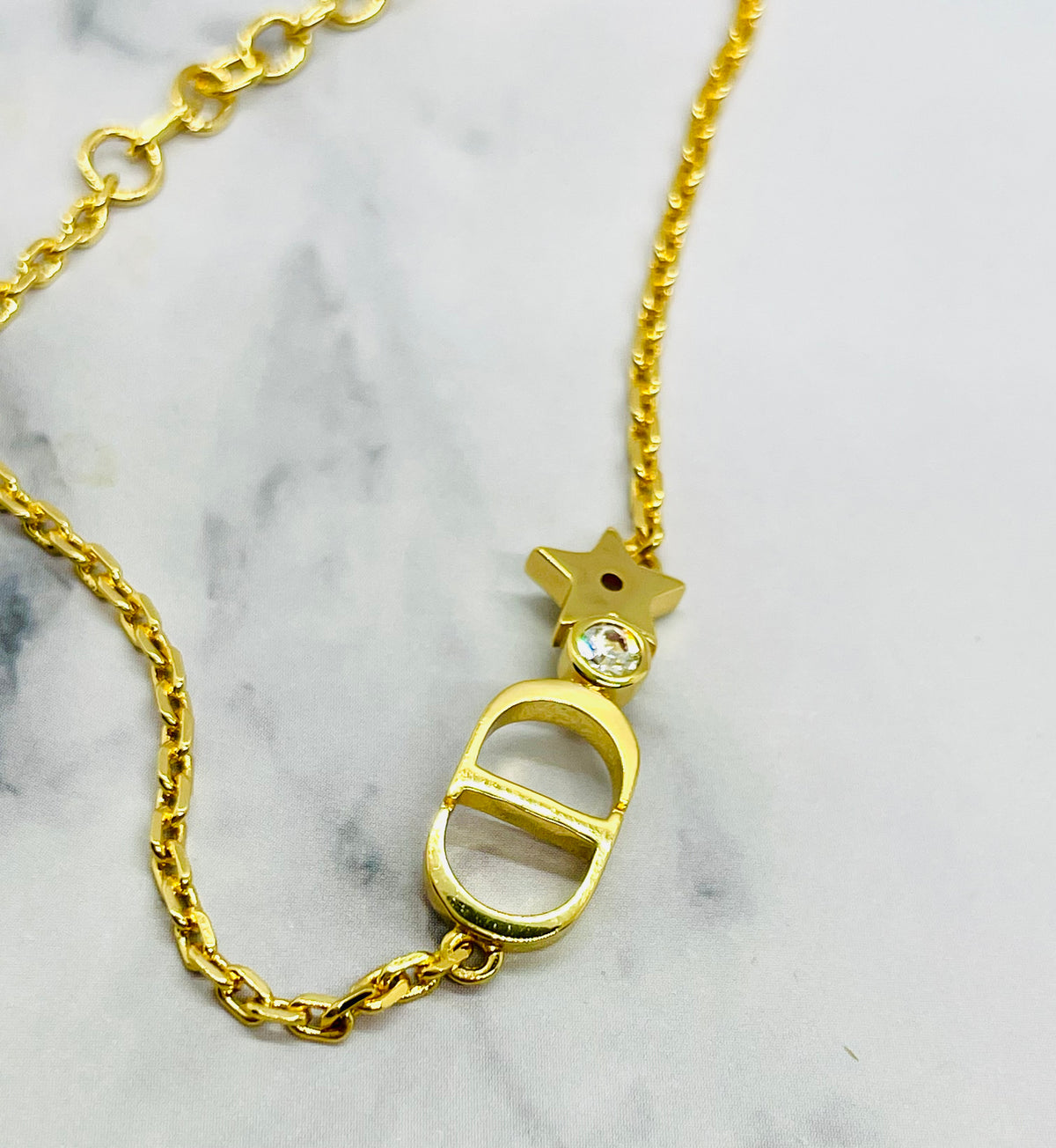 CHRISTIAN DIOR CD Chain Star Bracelet - Pre owned