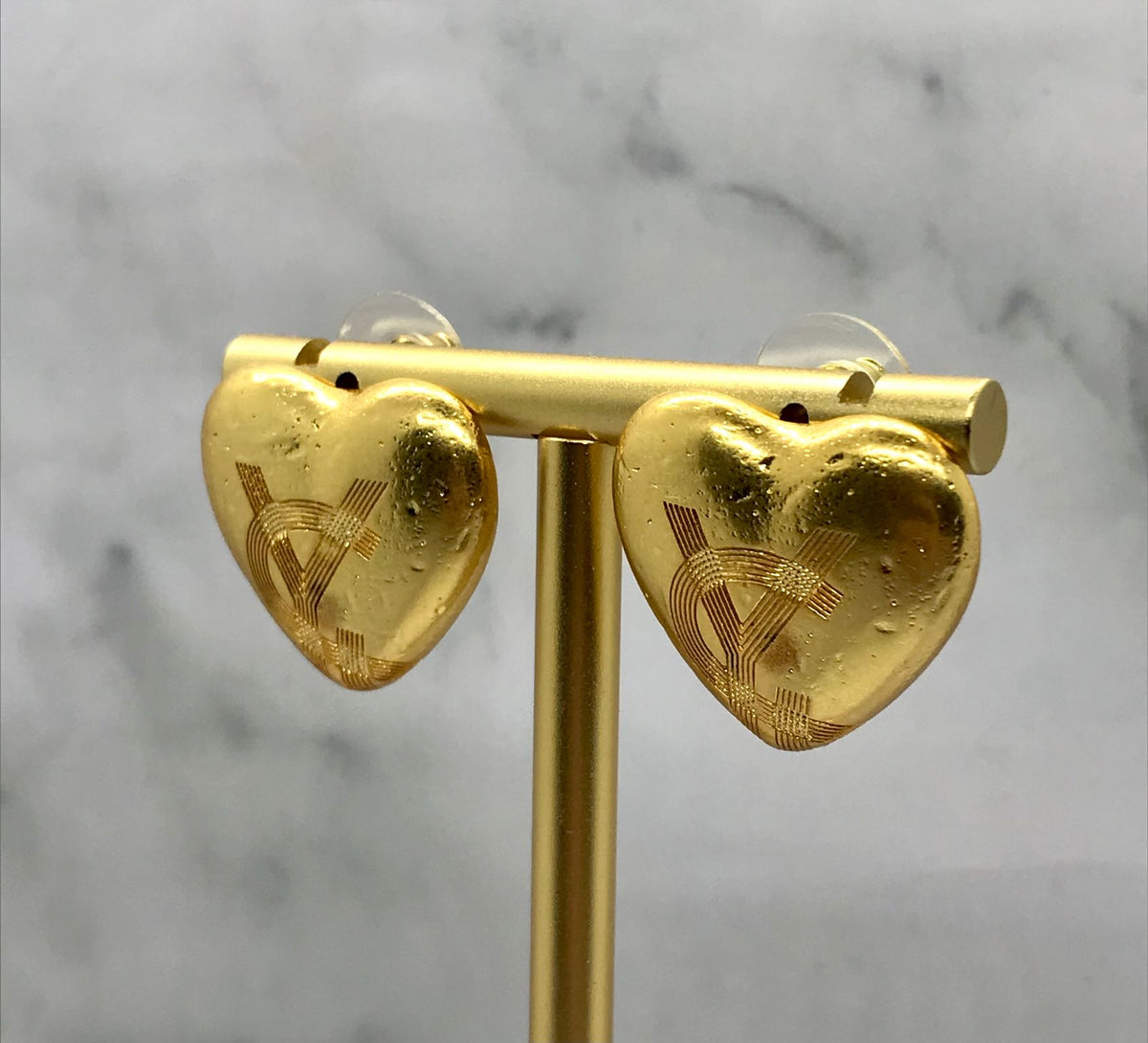 YSL YVES SAINT LAURENT Vintage Heart Earrings - Pre owned