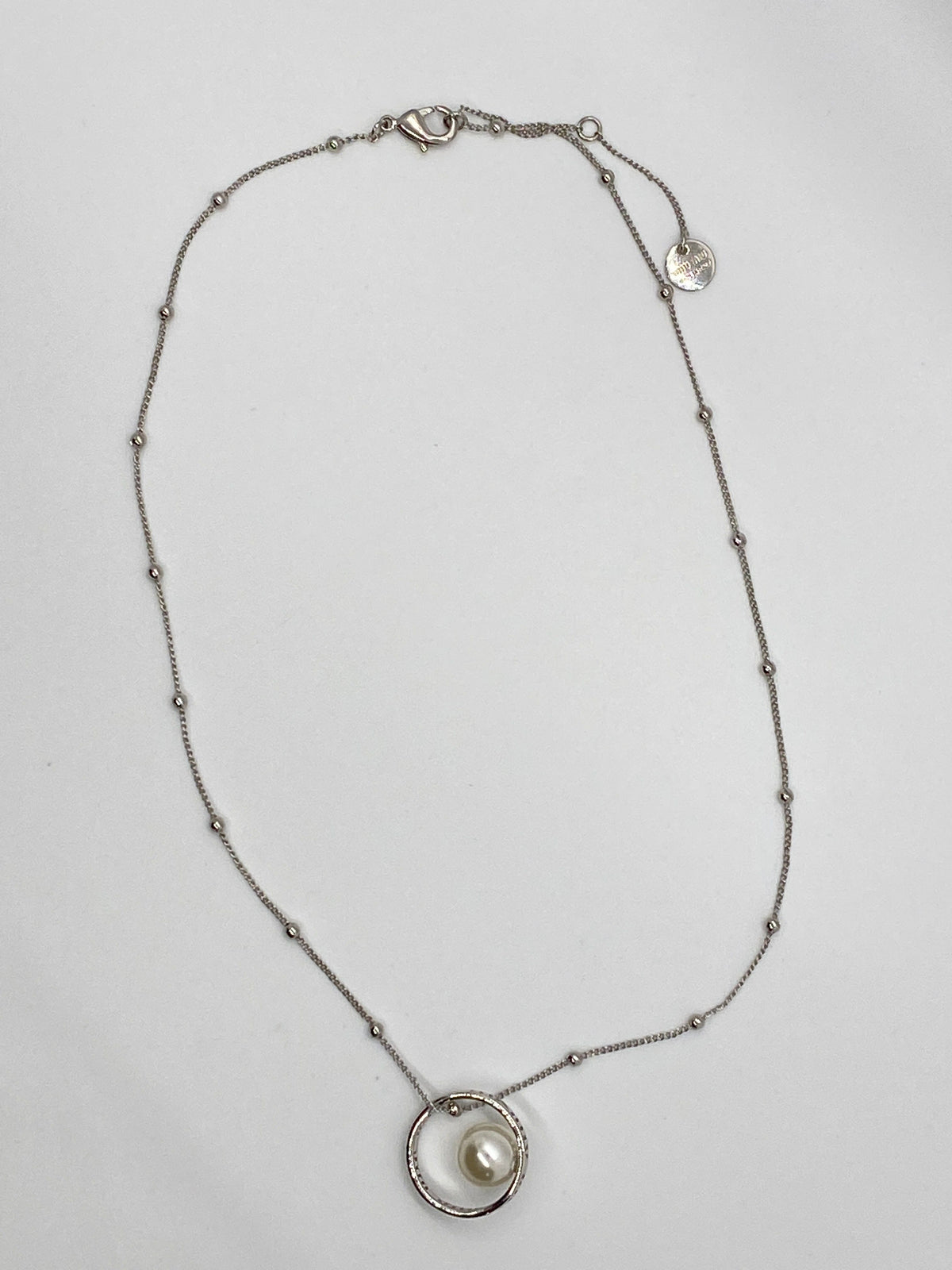 Miu Miu Silver Tone Pearl Necklace - Pre owned