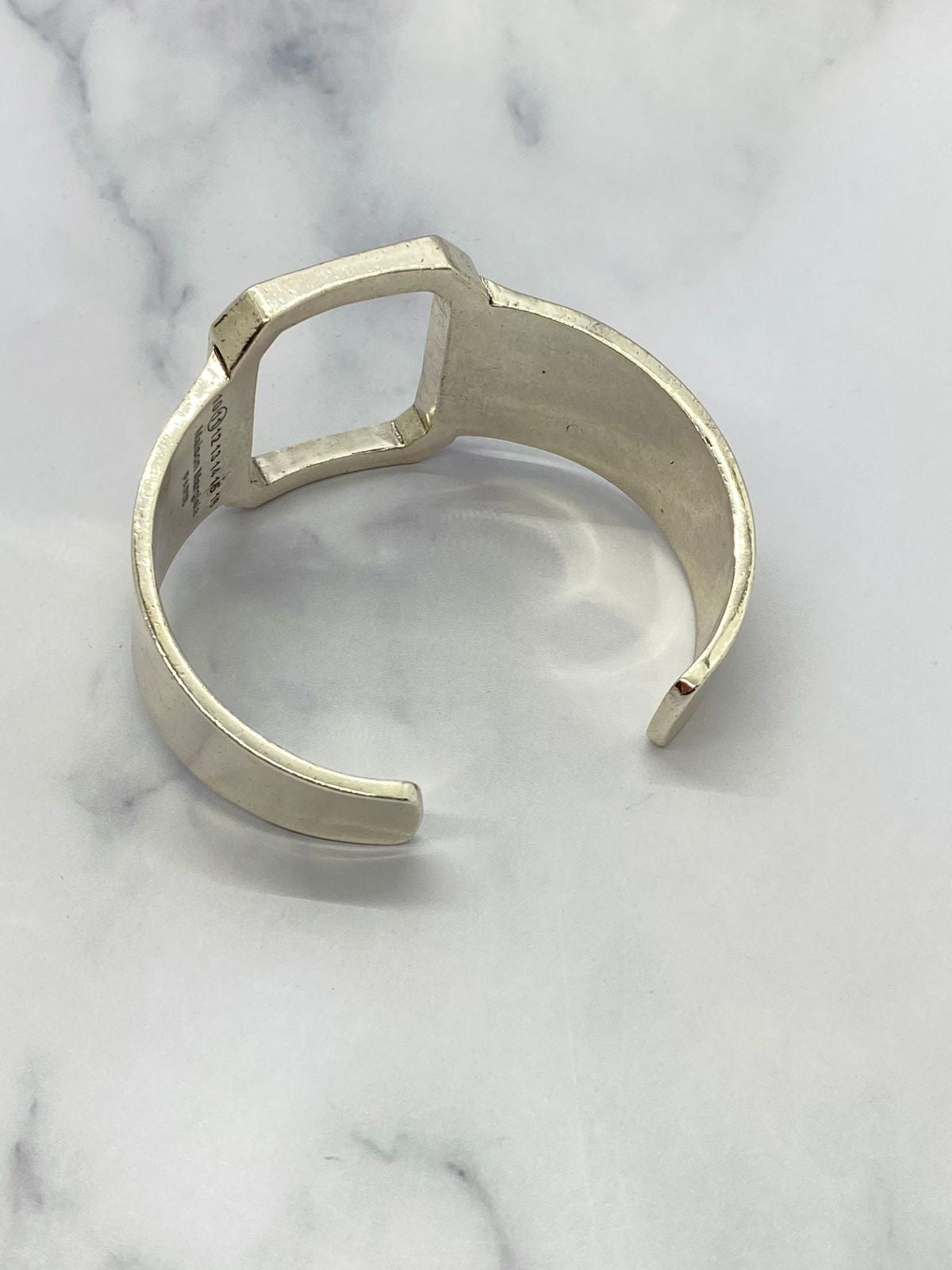 MAISON MARGIELA Silver Tone Engraved Cuff Bracelet - USED