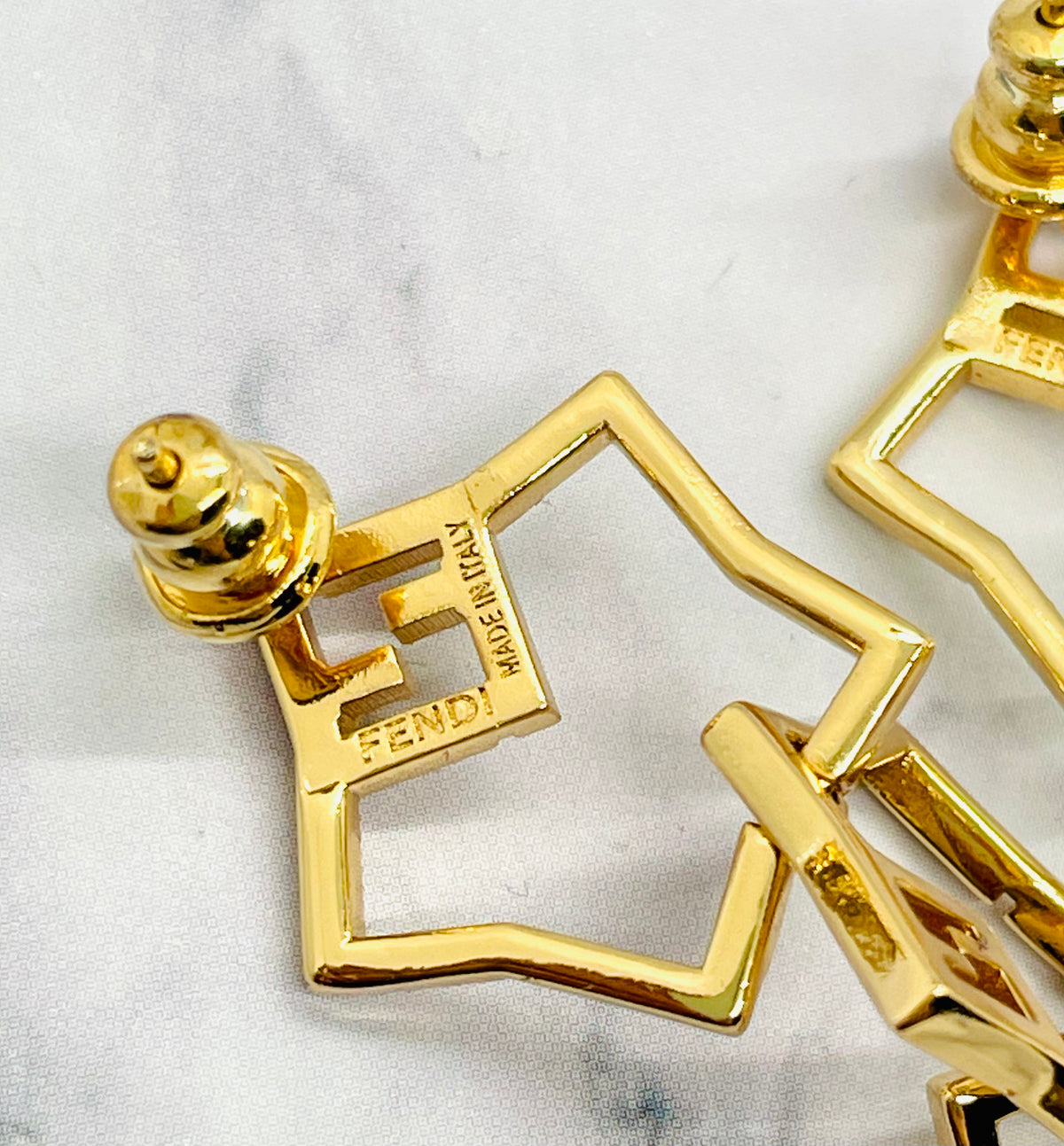 FENDI FF Star Shaped Pendant Earrings - Pre owned