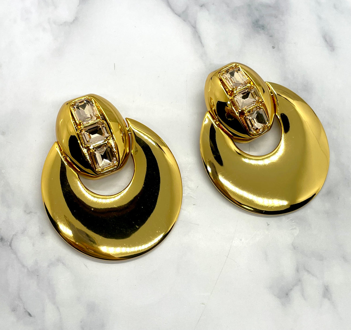 YSL YVES SAINT LAURENT Statement Clip On Earrings - Pre owned