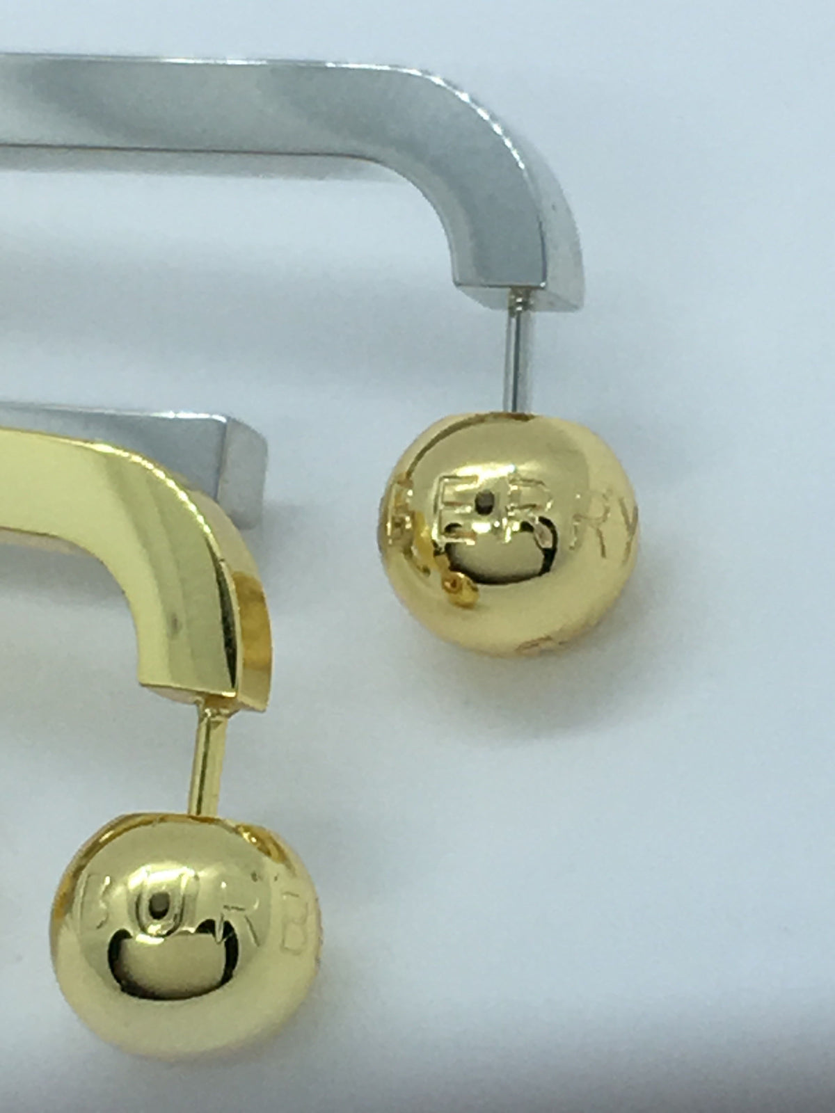 BURBERRY Silver & Gold Tone Link Earrings - Pre owned