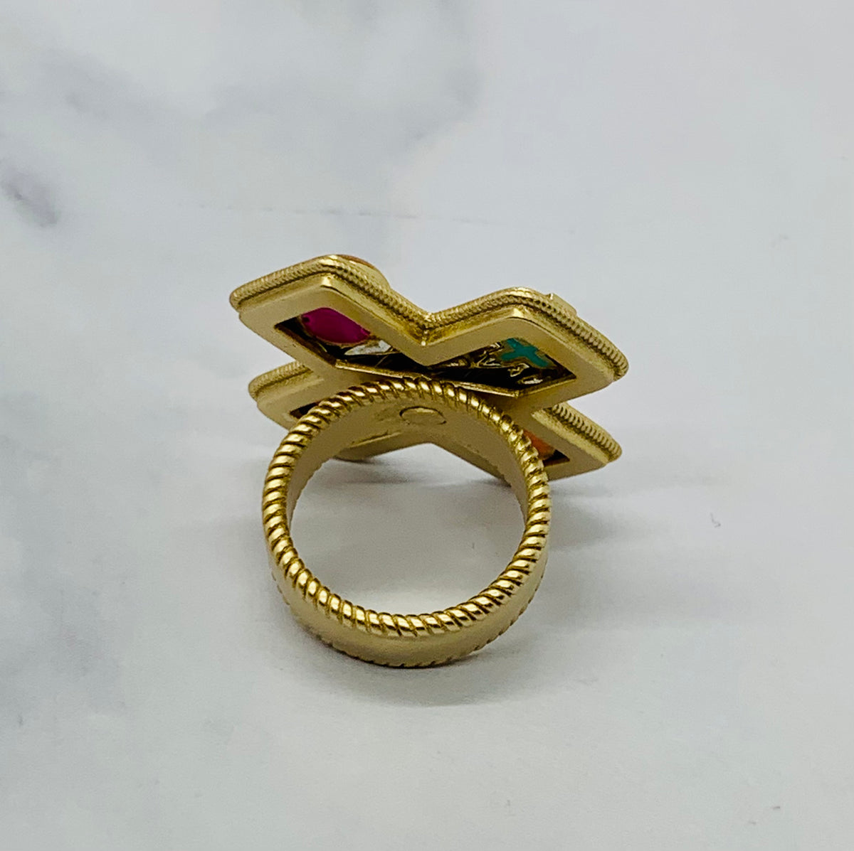 CHANEL Vintage Cross Ring - Size 7 , USED