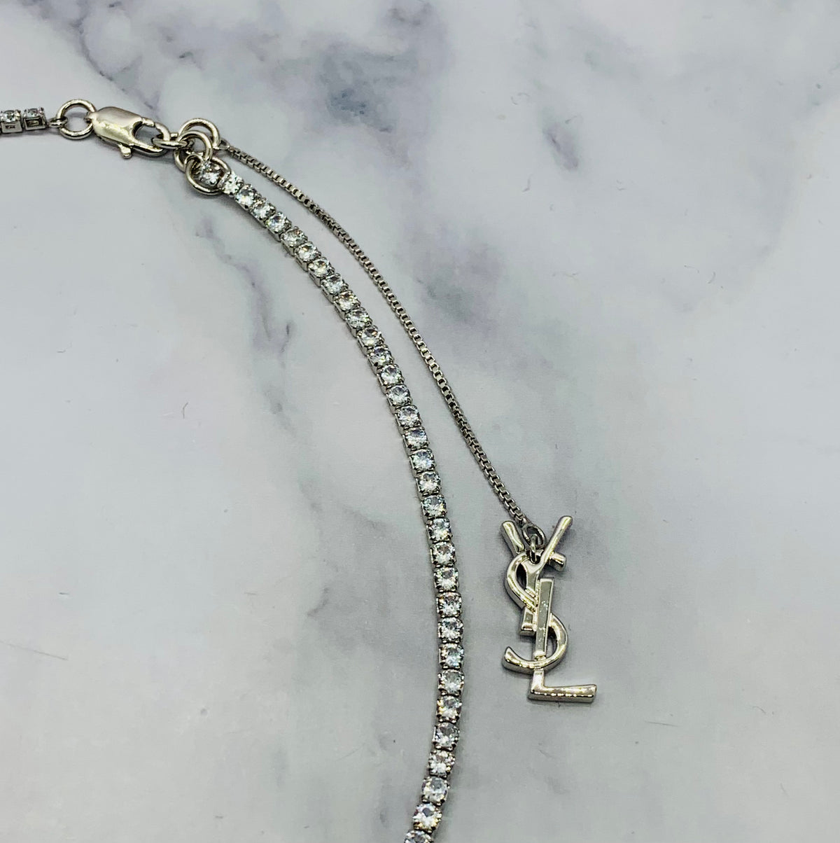 YSL YVES SAINT LAURENT Rhinestone Necklace - Pre owned