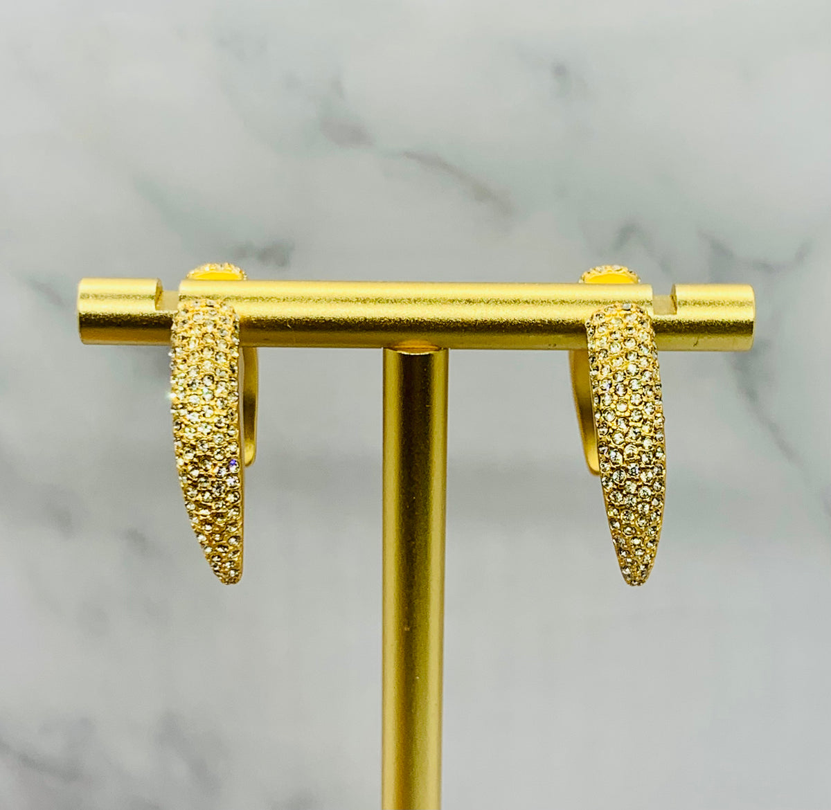 VERSACE Rhinestone Horn Earrings - Pre owned