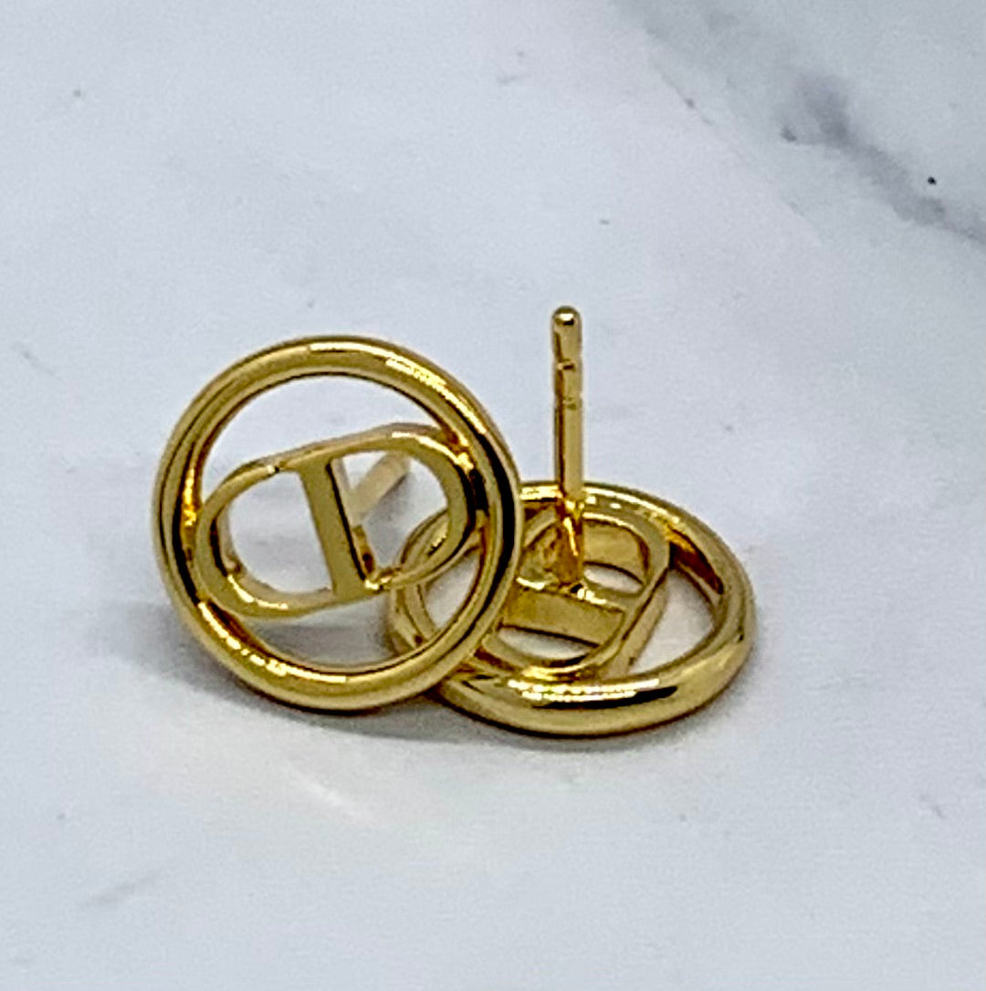 CHRISTIAN DIOR CD Circle Earrings - Pre owned