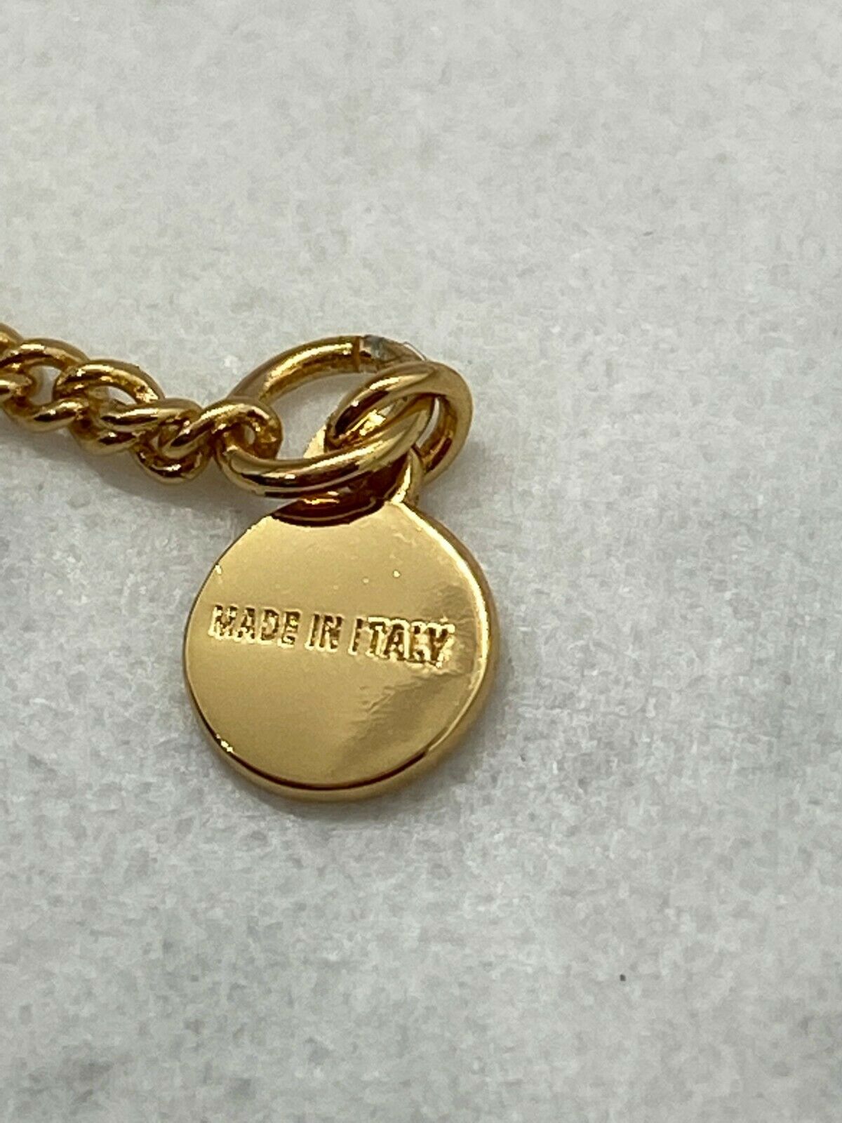 FENDI FF Rose Gold Rhinestone Charm Necklace - Pre owned