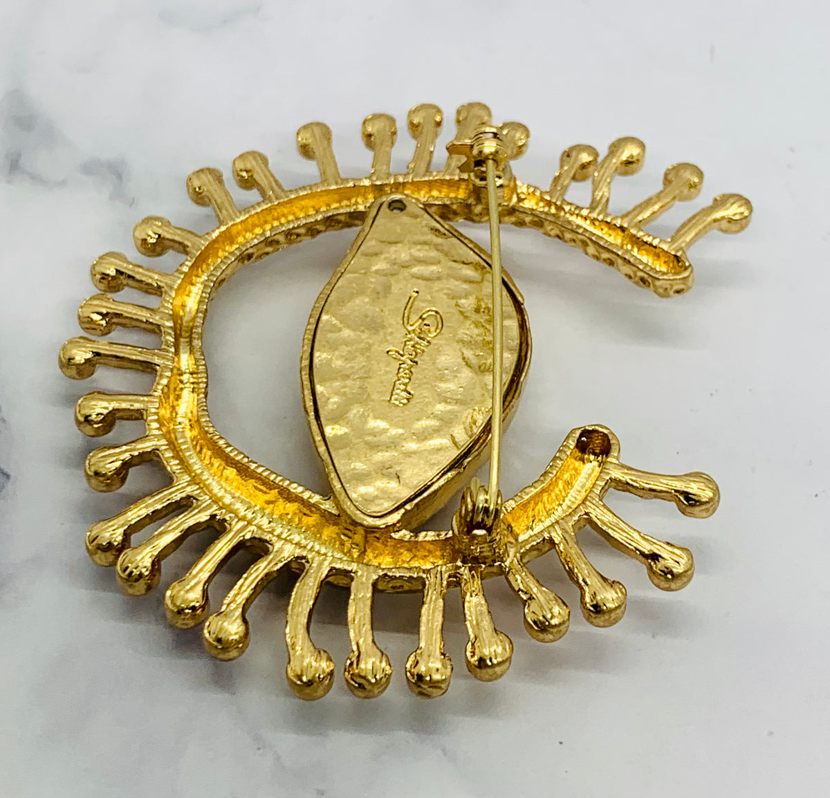 SCHIAPARELLI Statement Eye Brooch Pin - Pre owned