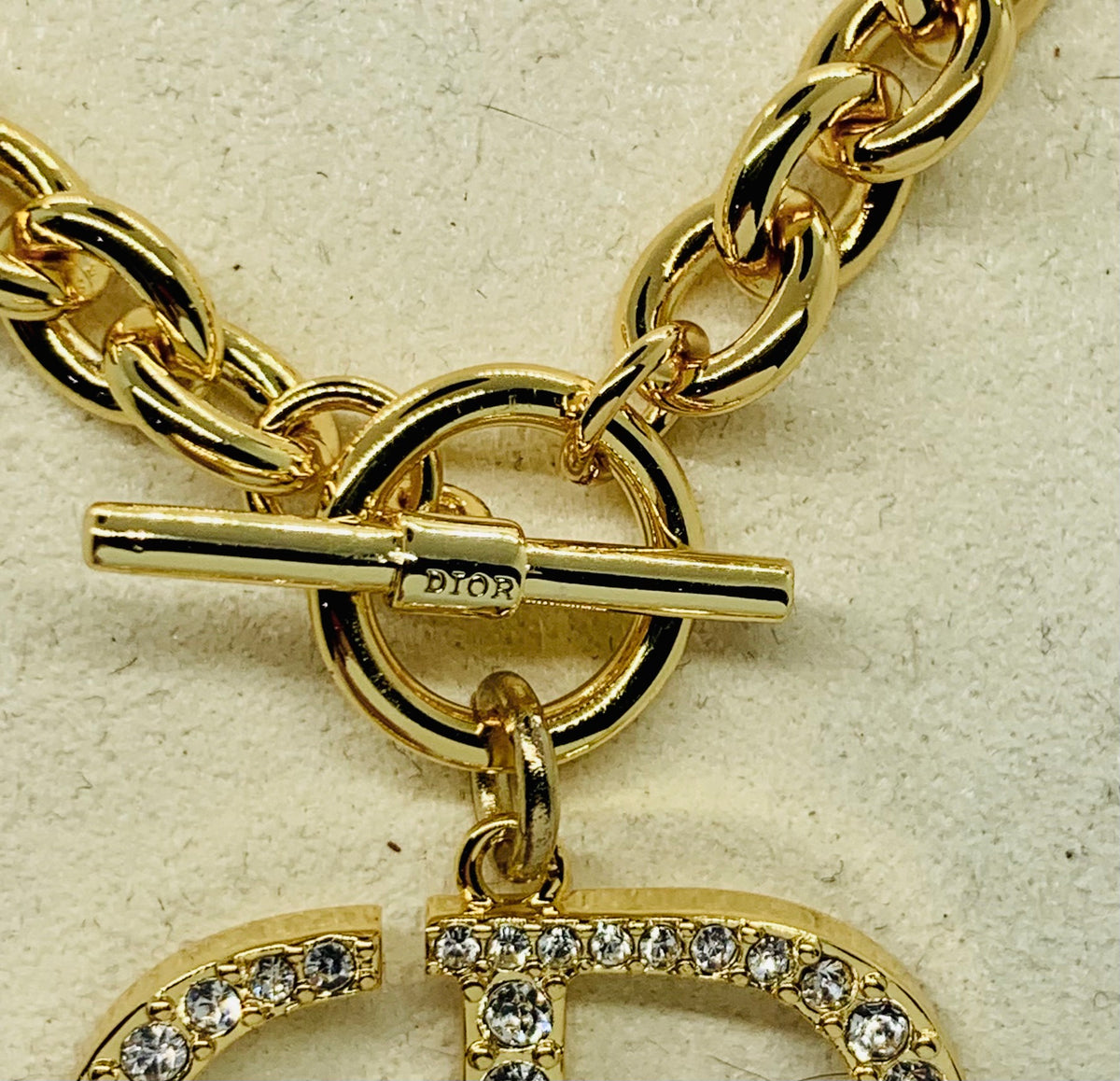 CHRISTIAN DIOR CD Rhinestone Necklace - Pre owned