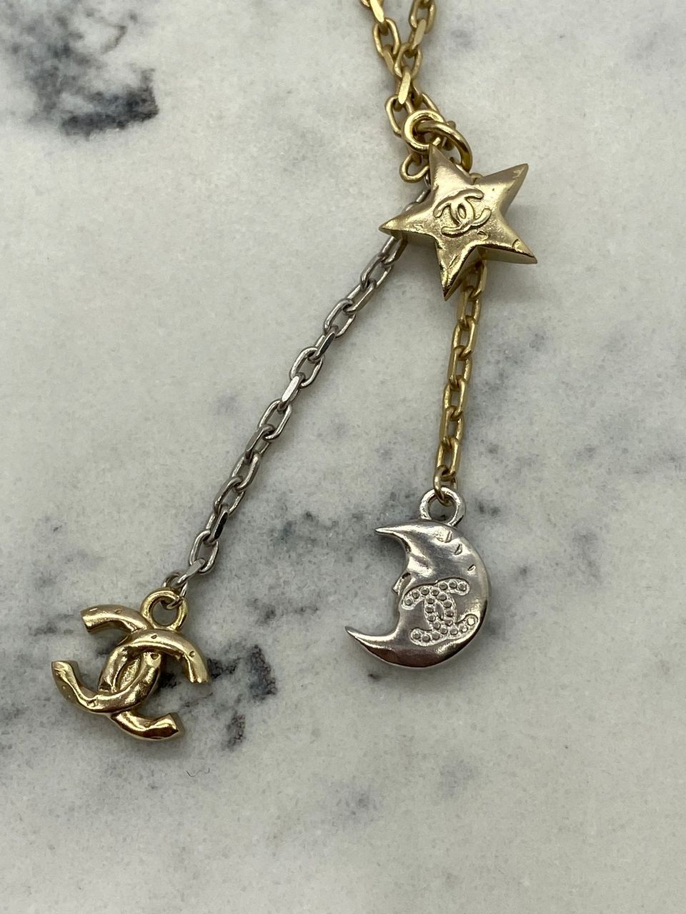 CHANEL CC Sun & Moon Charm Necklace - Pre owned