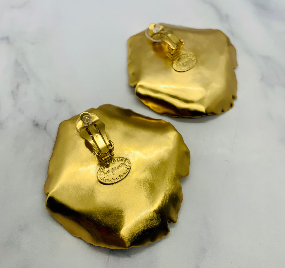 YSL YVES SAINT LAURENT Clip On Daisy Earrings - Pre owned