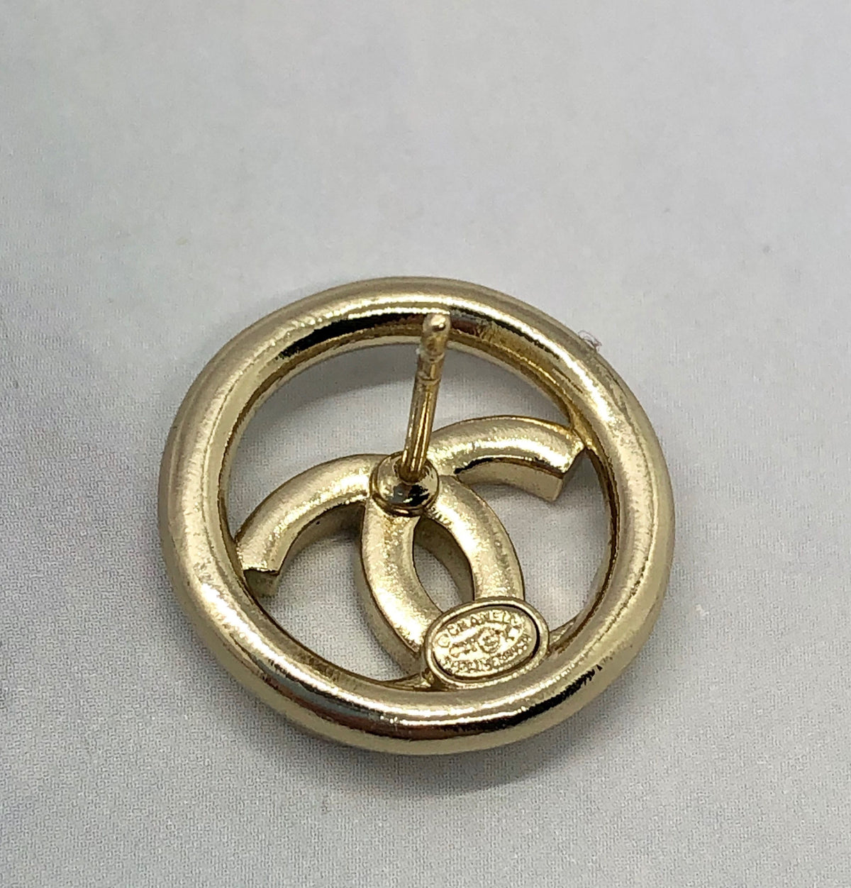 CHANEL CC Circle Rhinestone Earrings - USED