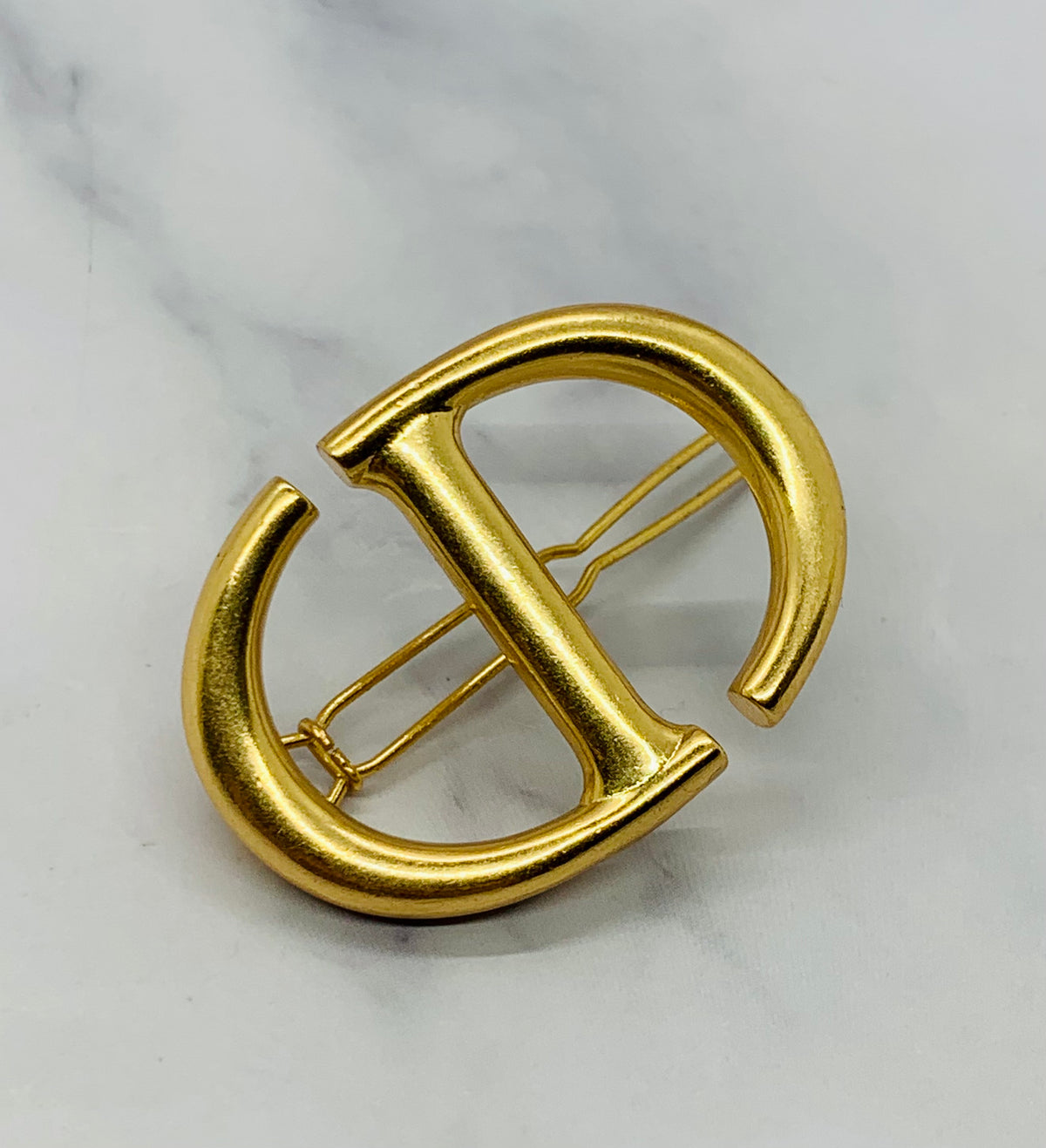 CHRISTIAN DIOR CD Gold Tone Hair Clip - Pre owned