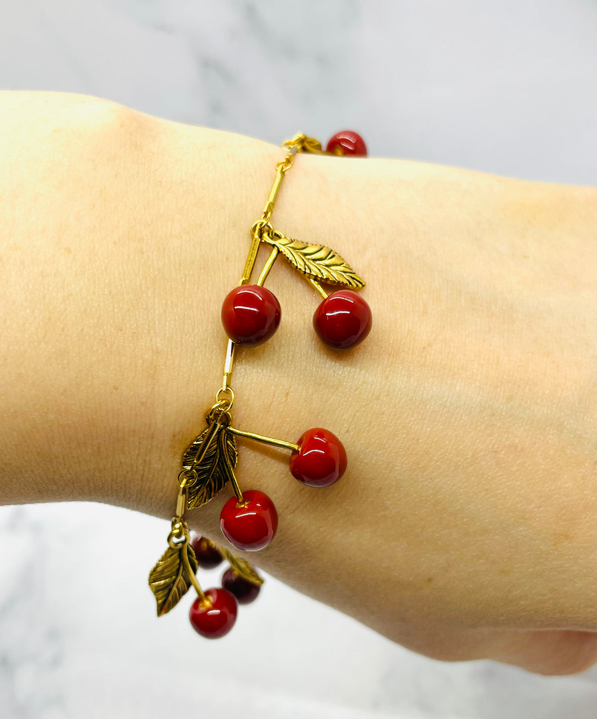 YSL YVES SAINT LAURENT Cherries Charm Bracelet - Pre owned