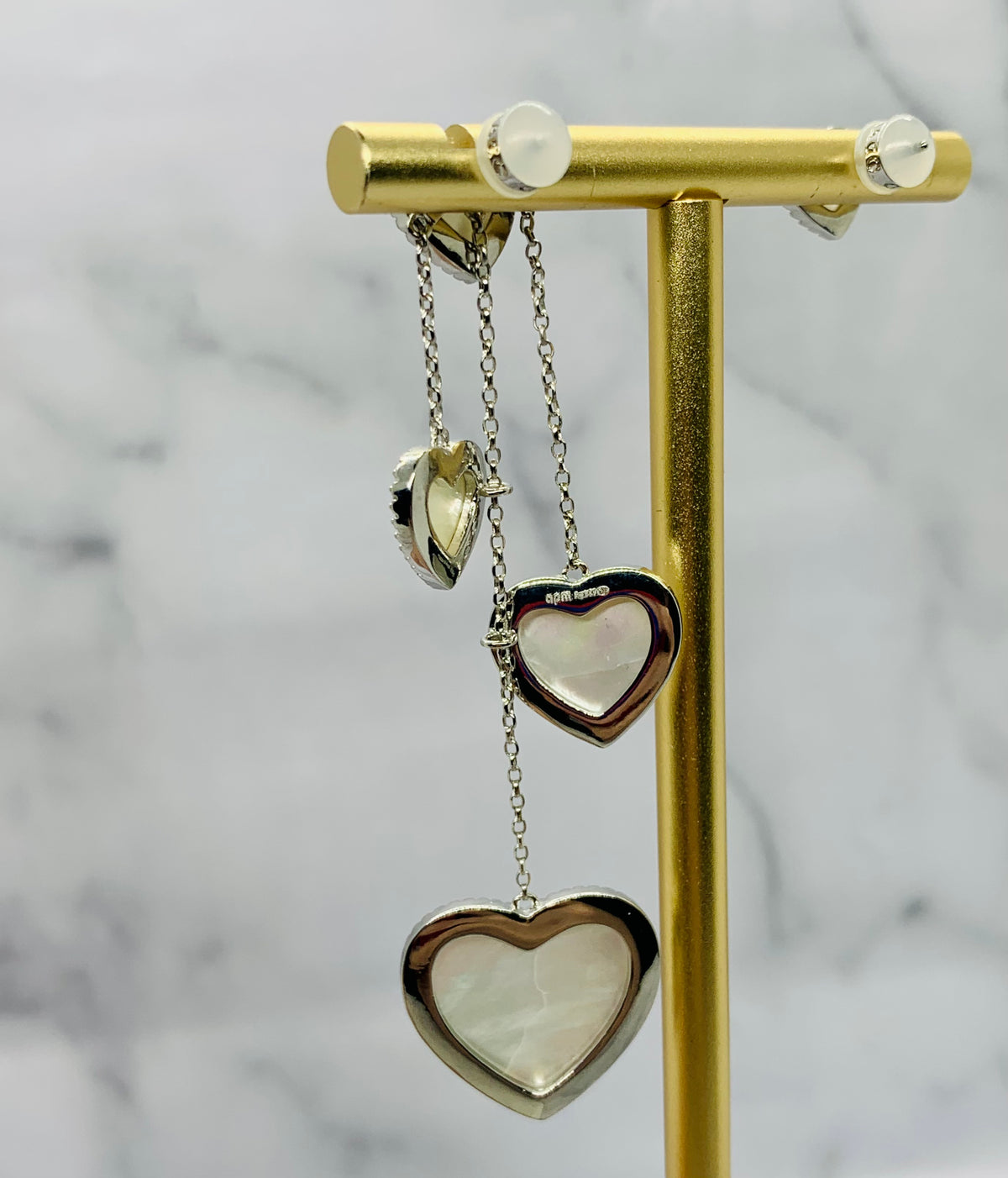 APM MONACO Mother of Pearl Heart Earrings - Pre owned