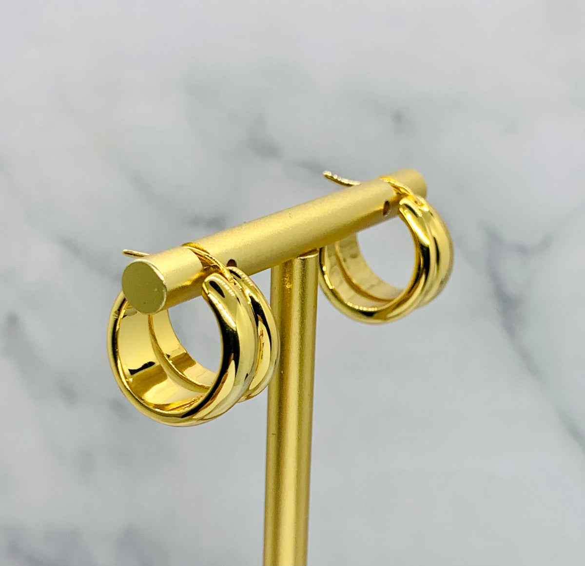 CELINE Gold Tone Hoop Earrings - Pre owned
