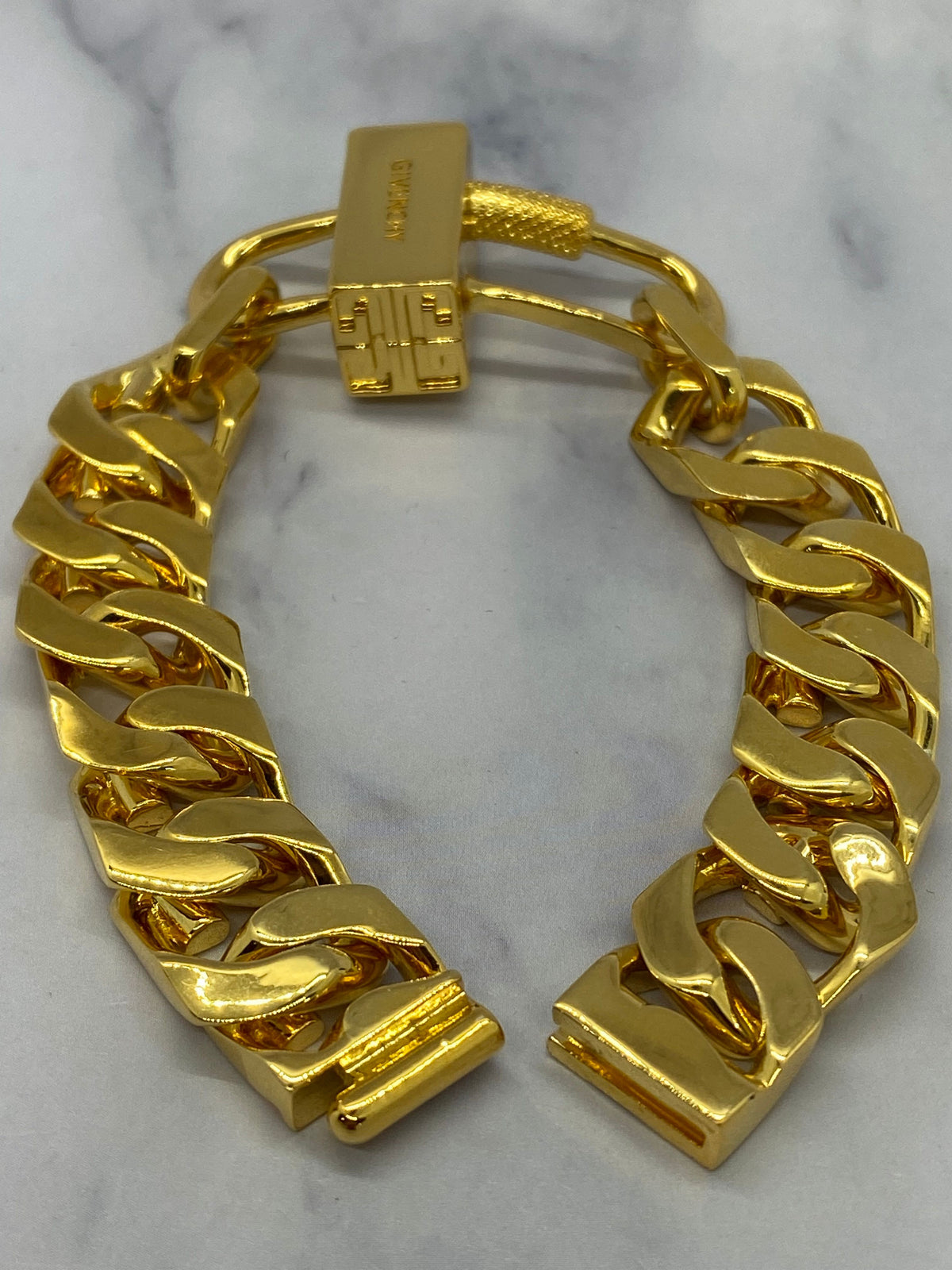 GIVENCHY Gold Tone Lock Bracelet - Pre owned
