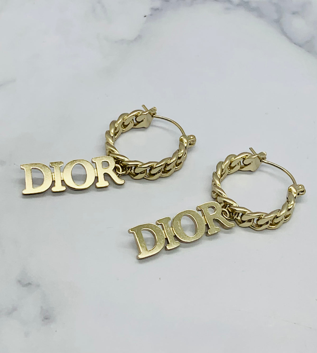 CHRISTIAN DIOR Silver Hoop Earrings - Pre owned