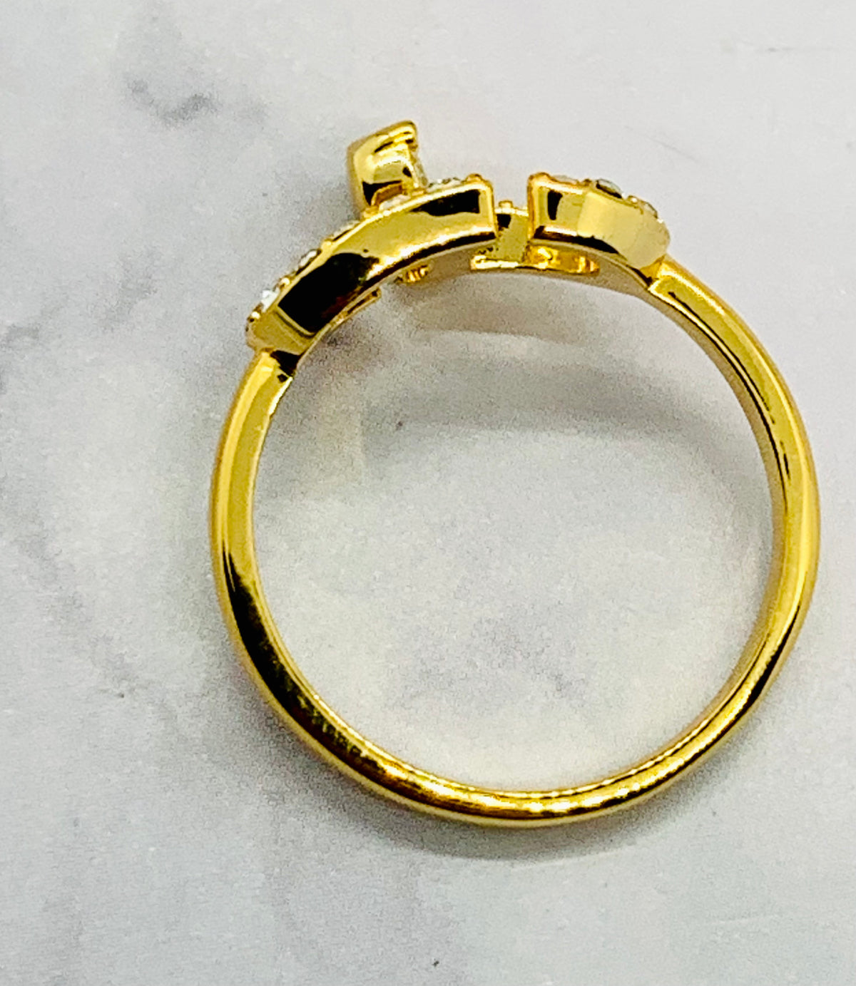 CHRISTIAN DIOR CD Rhinestone Ring Size 7 M - Pre owned