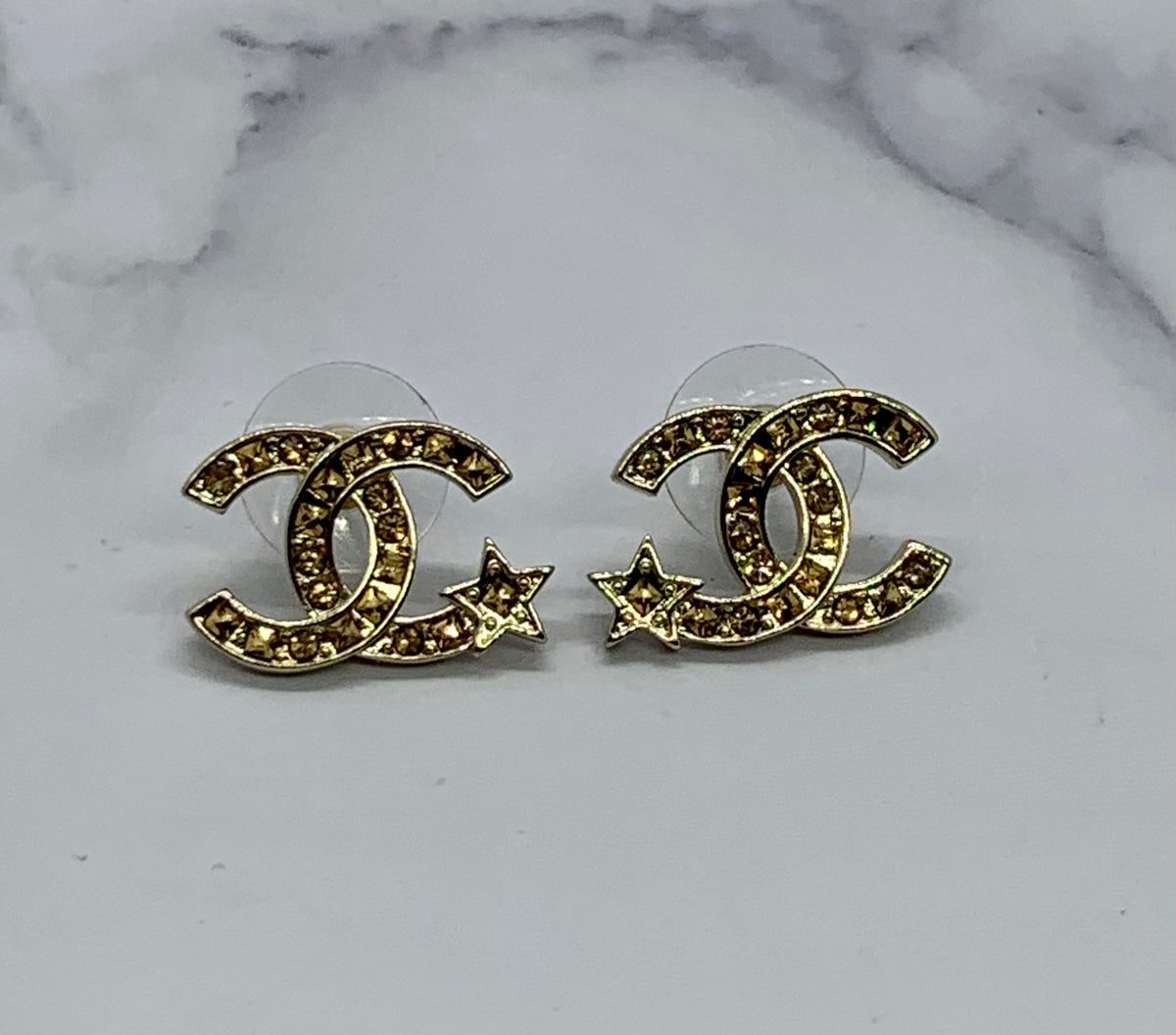 CHANEL CC Star Rhinestone Earrings - Pre owned