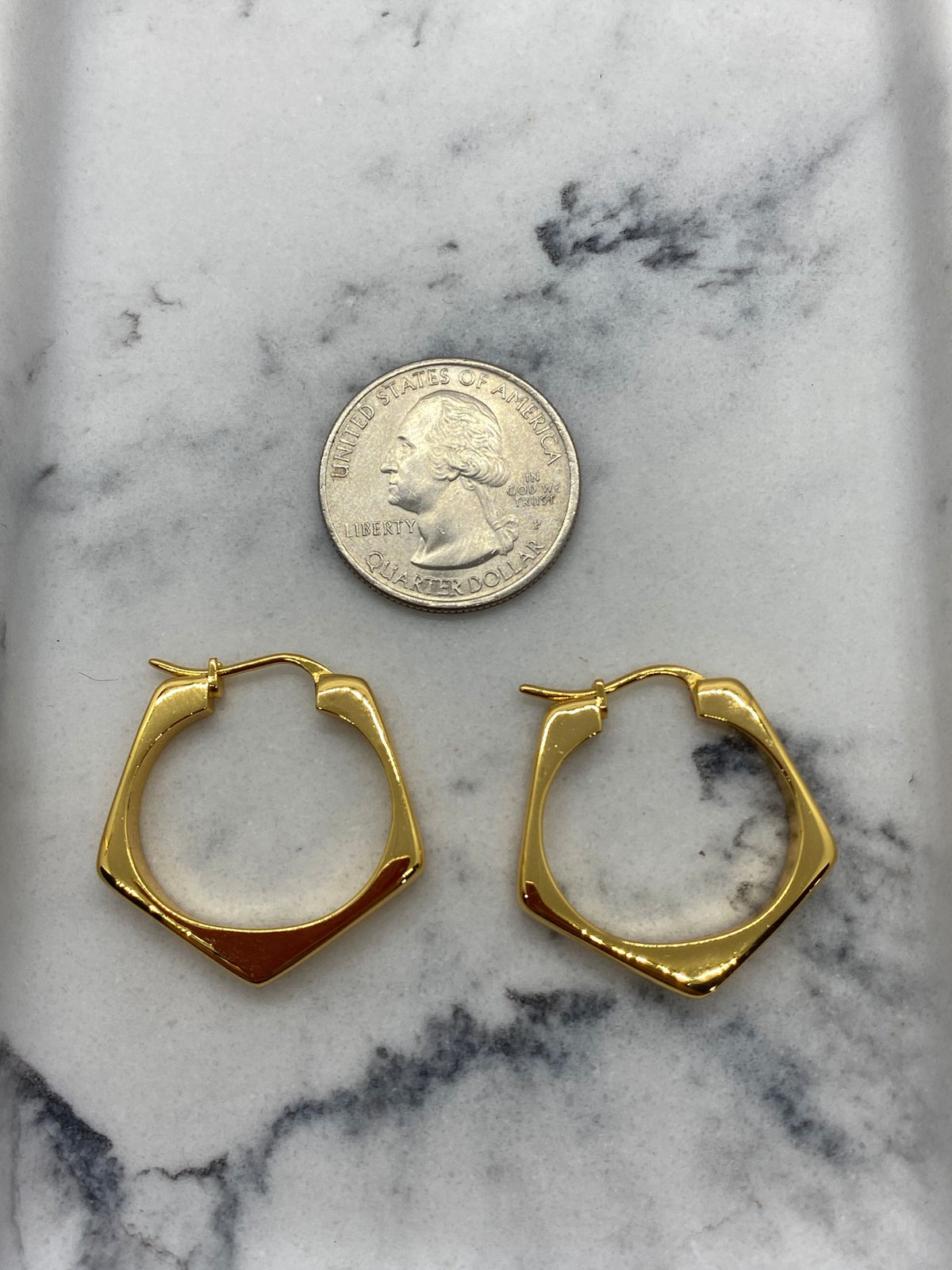 CELINE Gold Tone Hoop Earrings - Pre owned